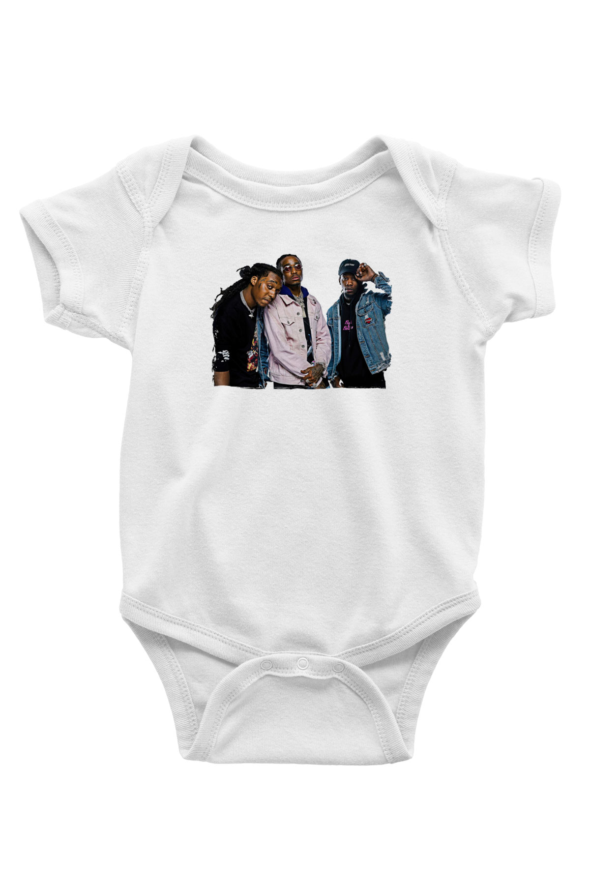 Offset Baskılı Beyaz Unisex Bebek Body - Zıbın