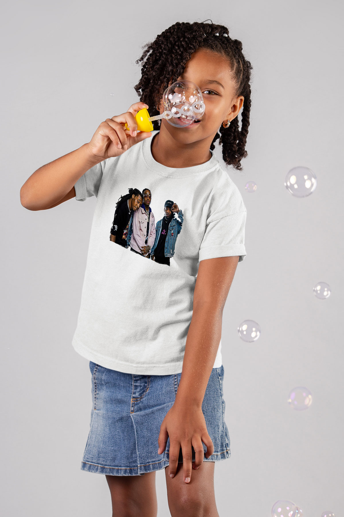 Offset Baskılı Beyaz Unisex Beyaz Çocuk Tişört - Tshirt
