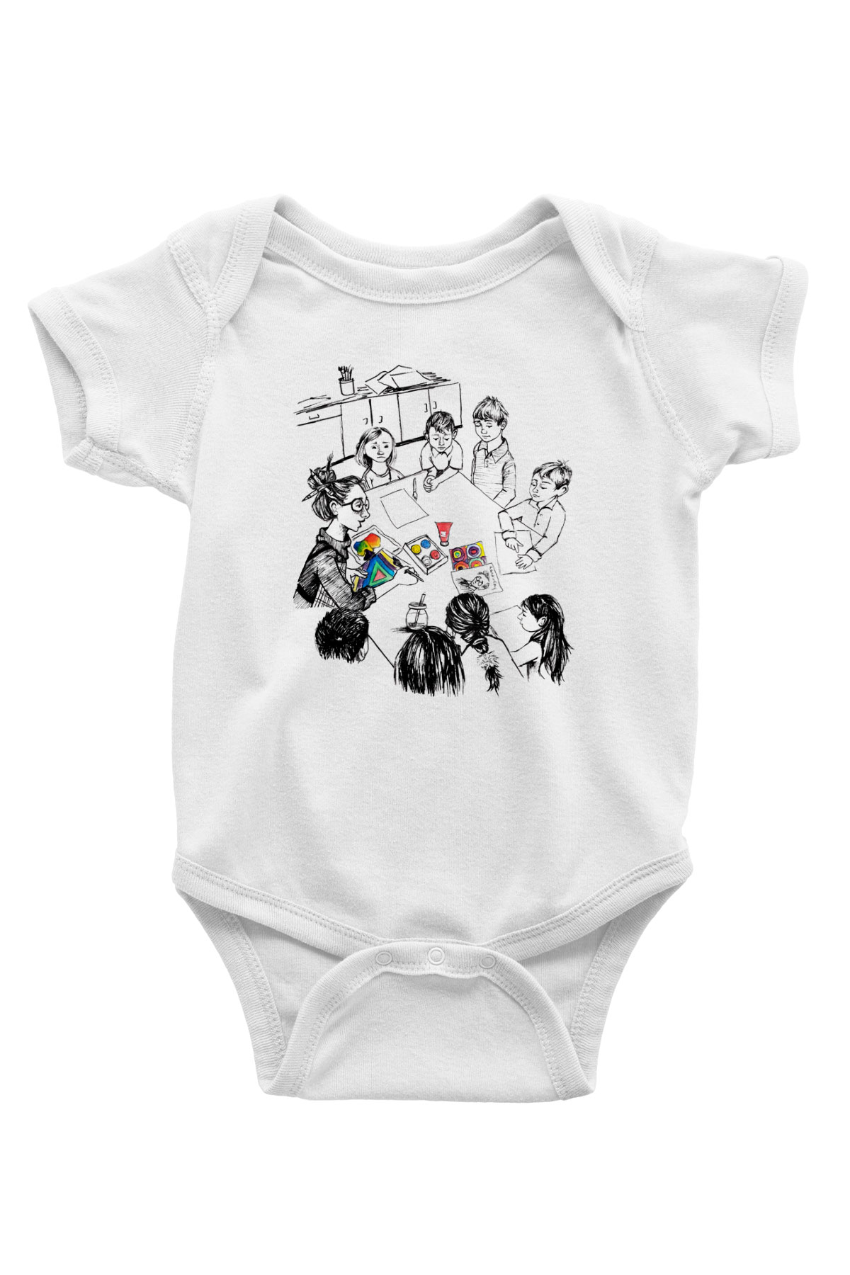 Öğretmen Baskılı Beyaz Unisex Bebek Body - Zıbın
