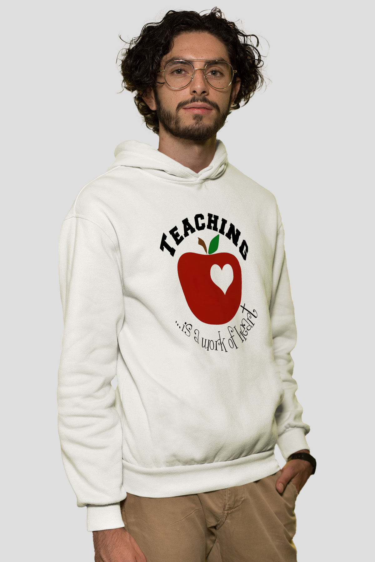 Öğretmen Beyaz Unisex Hoodie