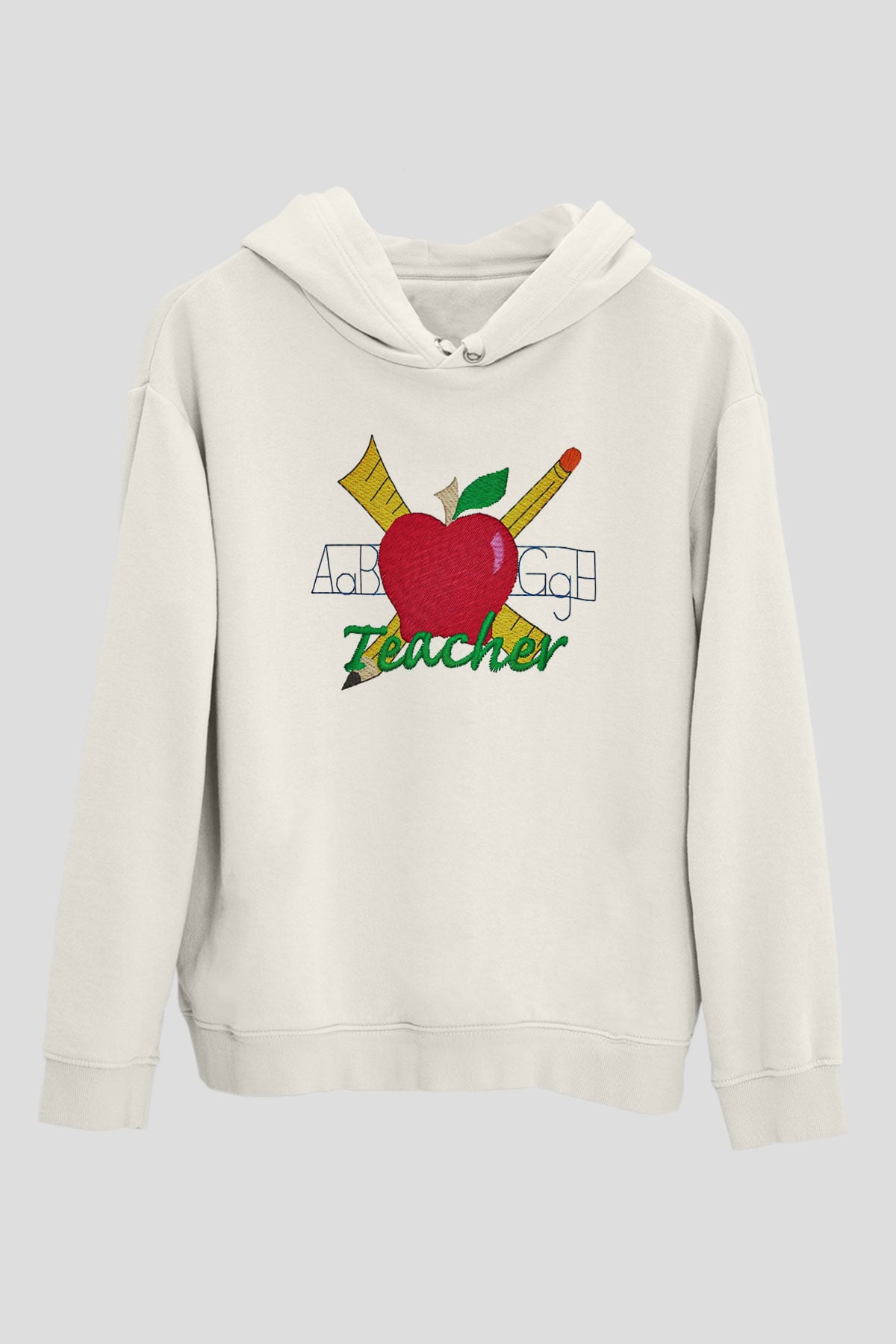Öğretmen Beyaz Unisex Hoodie