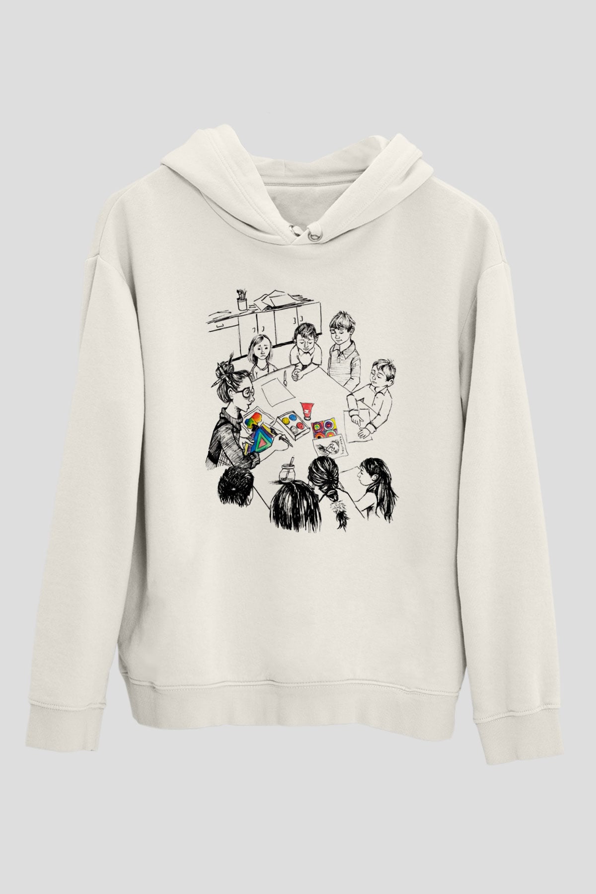 Öğretmen Beyaz Unisex Hoodie
