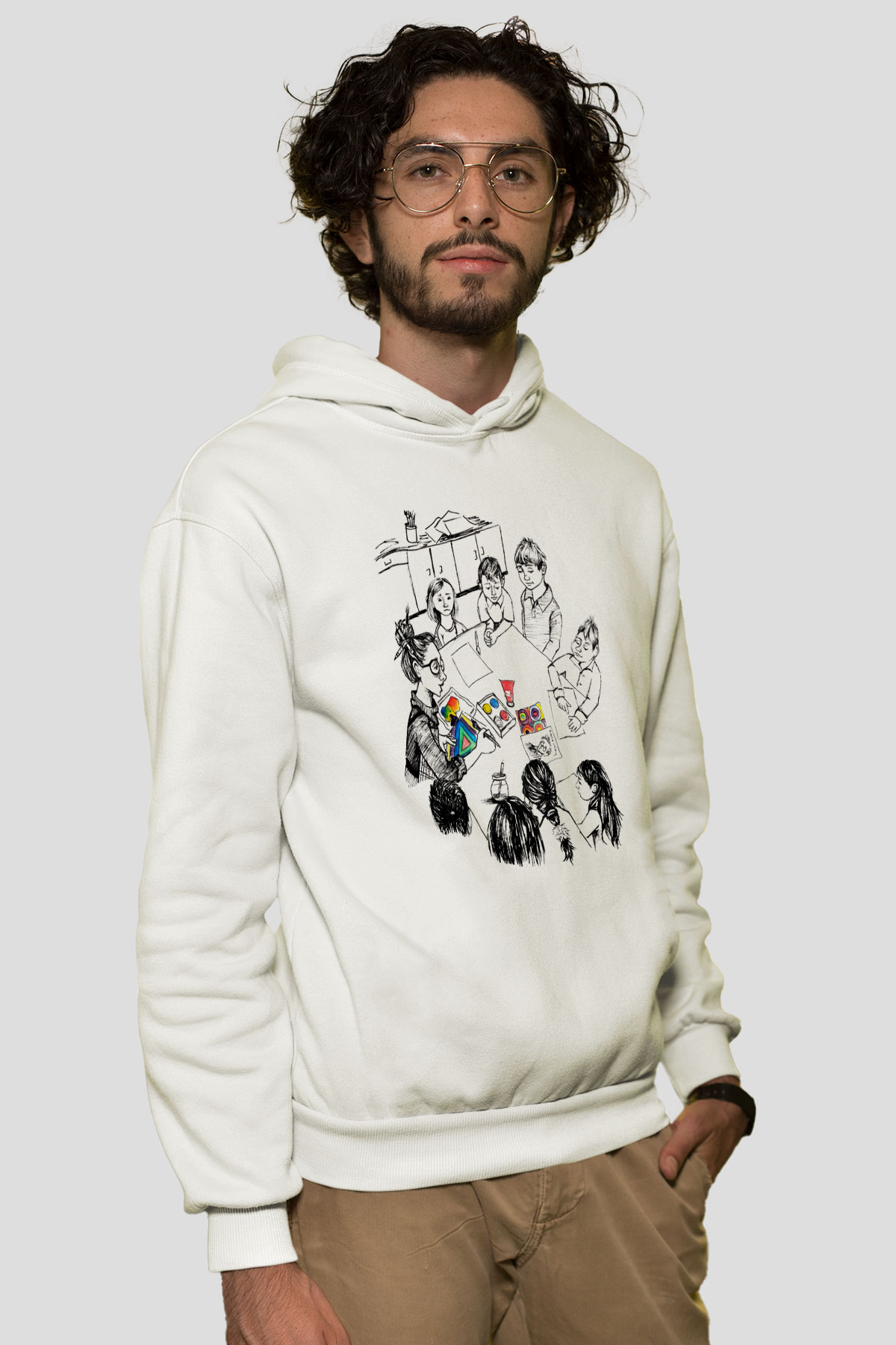 Öğretmen Beyaz Unisex Hoodie