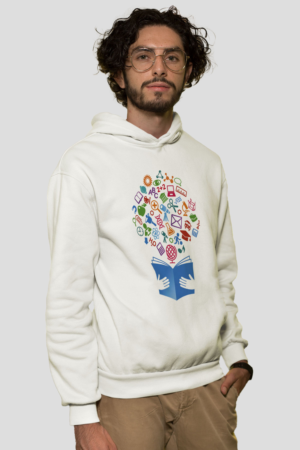 Öğretmen Beyaz Unisex Hoodie