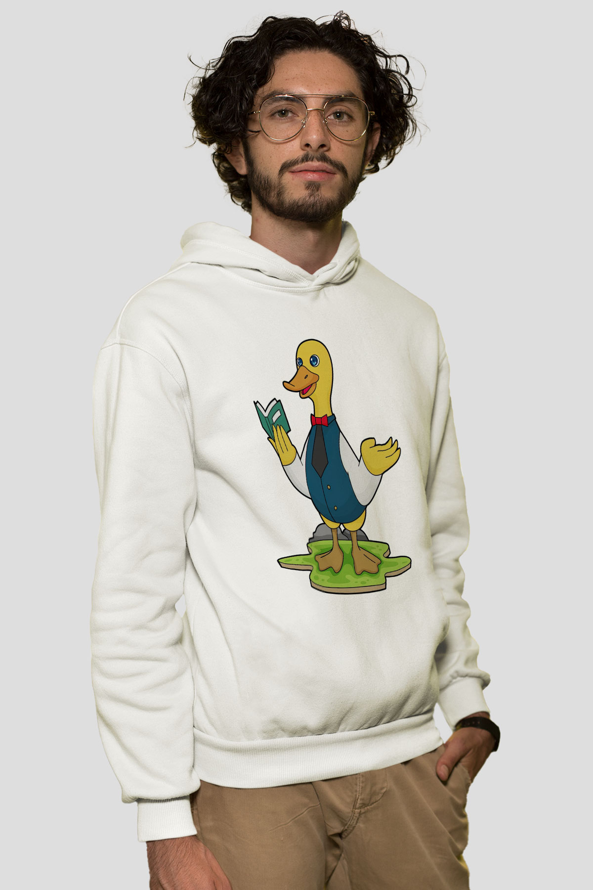 Öğretmen Beyaz Unisex Kapüşonlu Sweatshirt