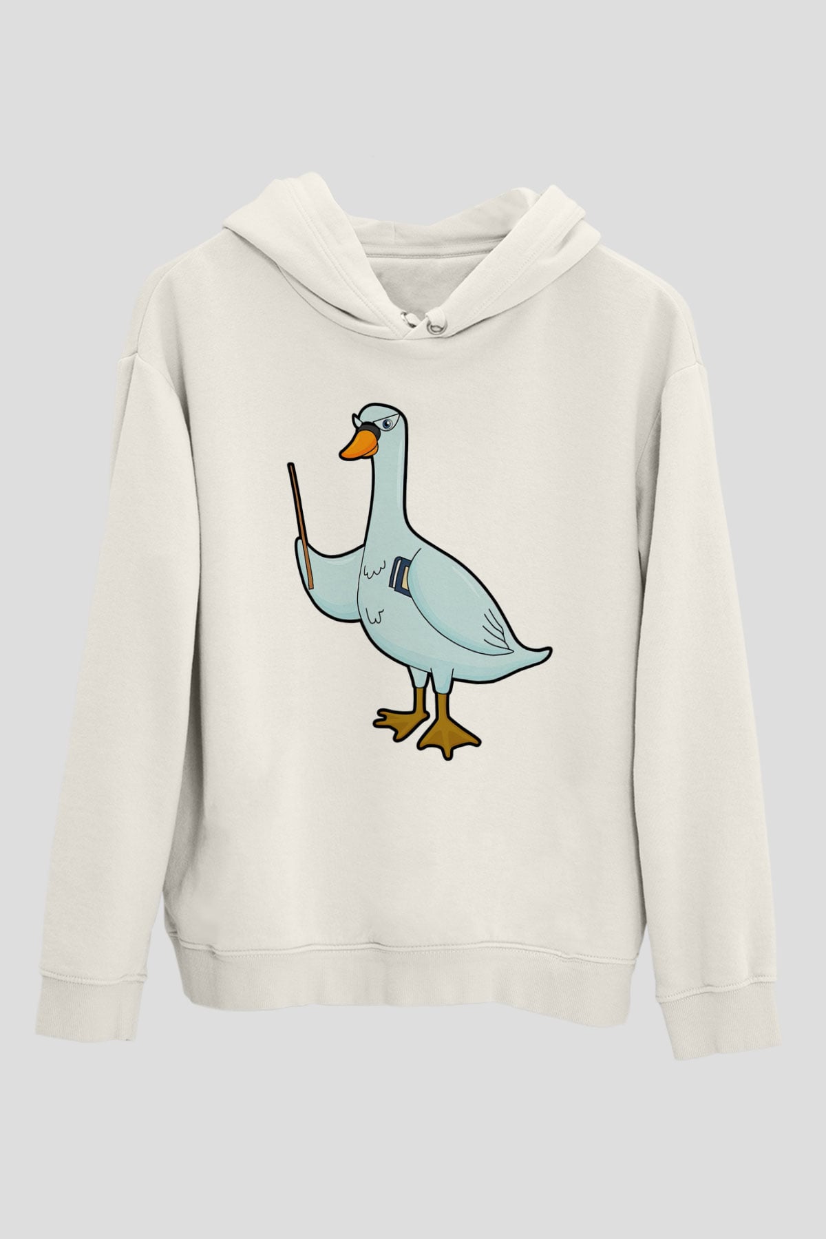 Öğretmen Beyaz Unisex Kapüşonlu Sweatshirt