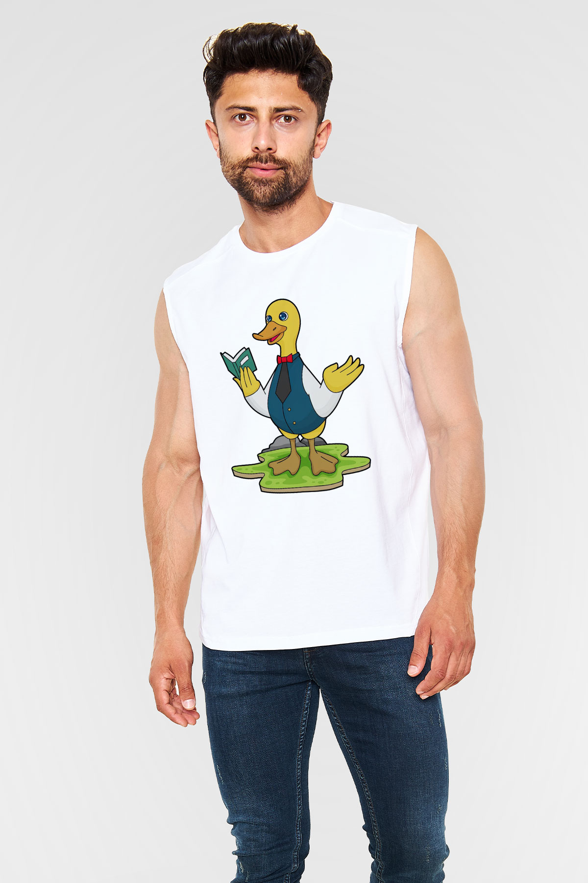 Öğretmen Beyaz Unisex Kolsuz Tişört