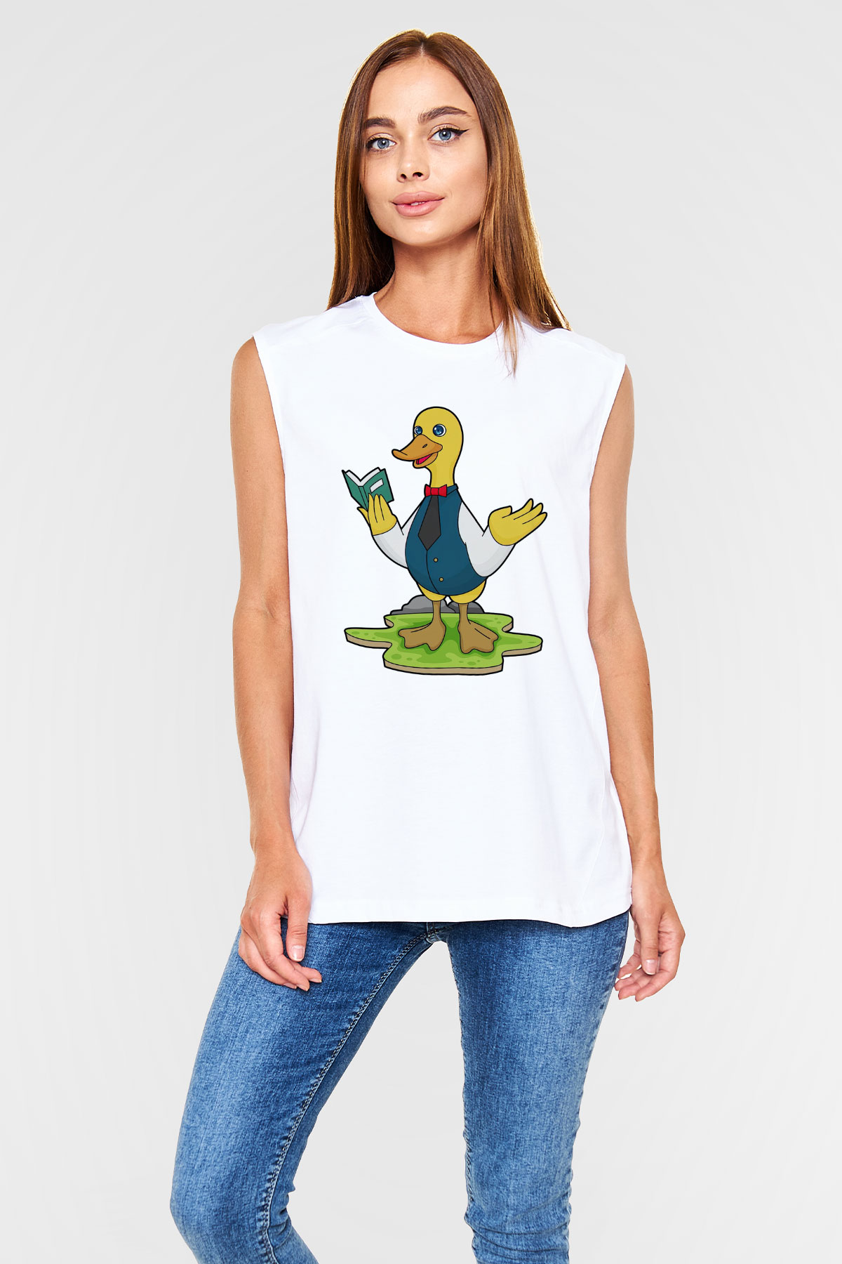 Öğretmen Beyaz Unisex Kolsuz Tişört