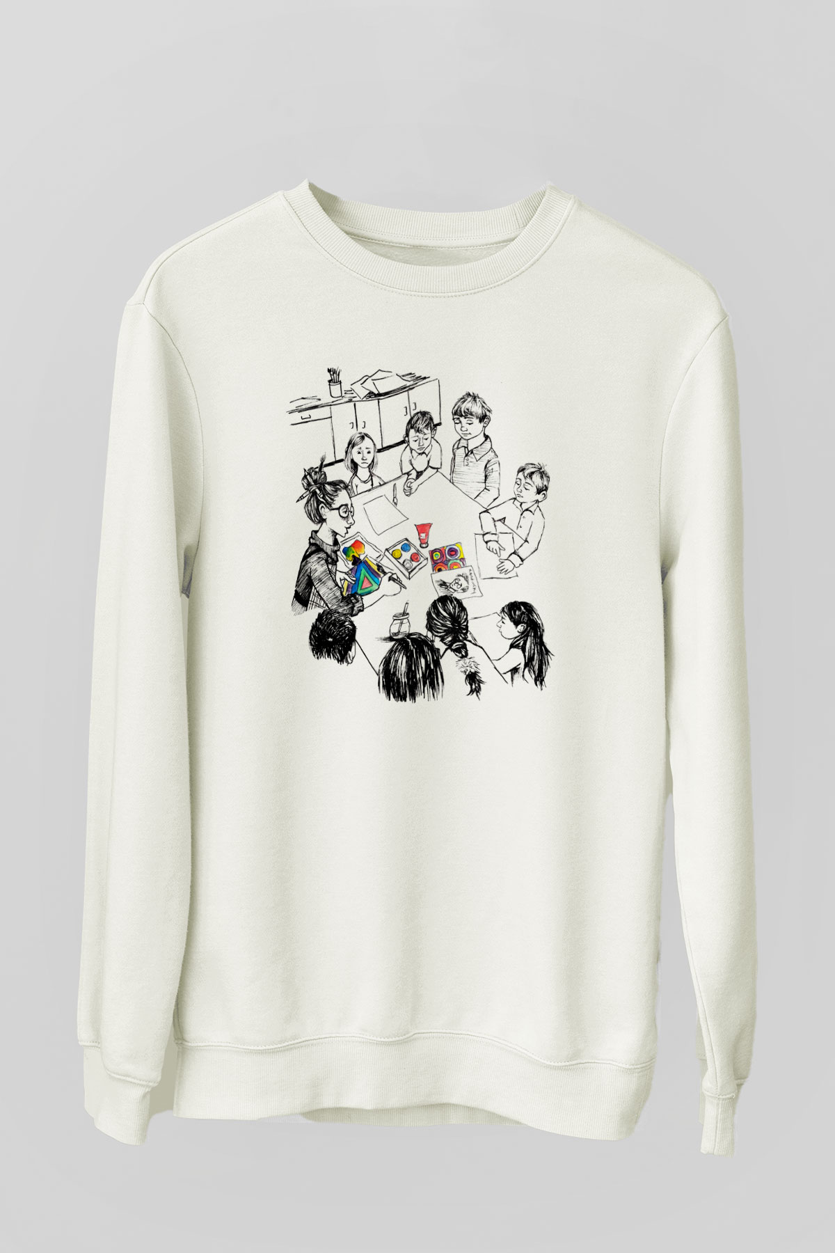 Öğretmen Beyaz Unisex Sweatshirt