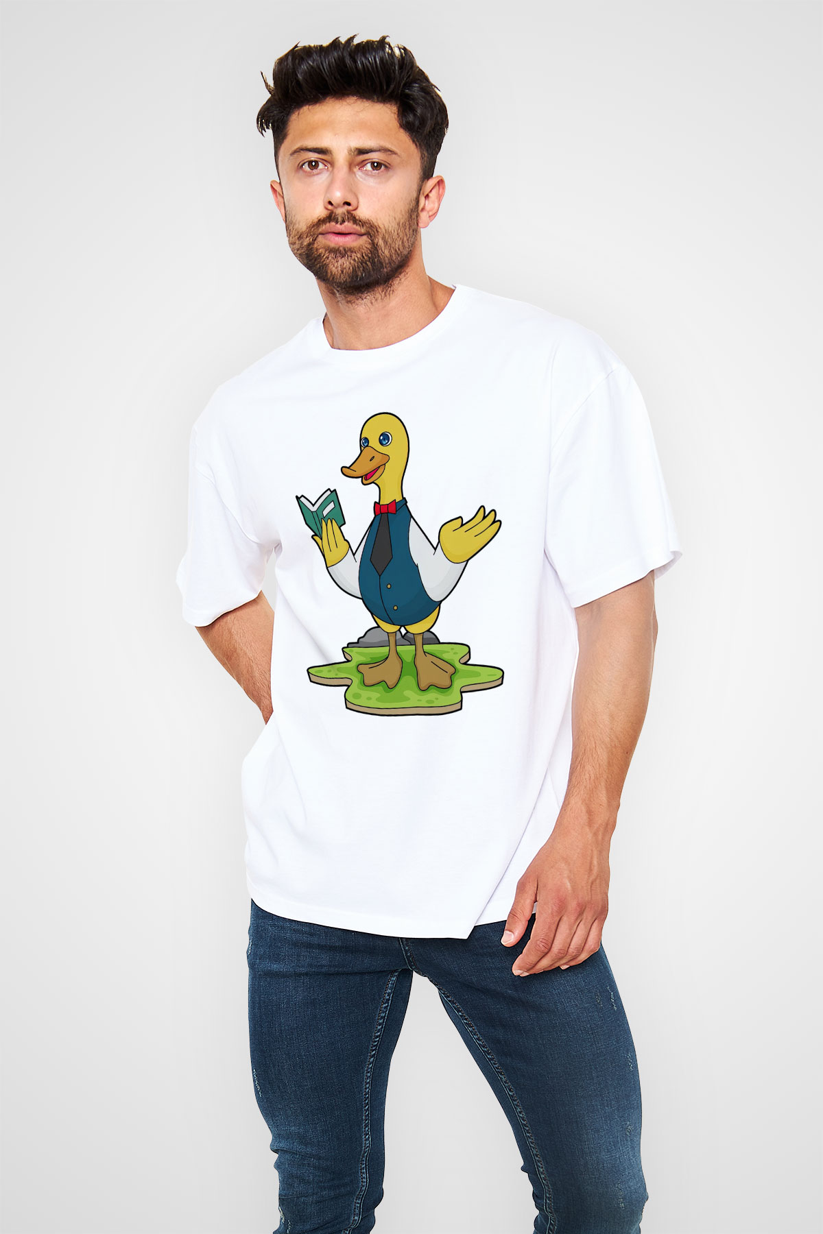 Öğretmen Beyaz Oversize Tişört Oversize T-shirt - TişörtFabrikası