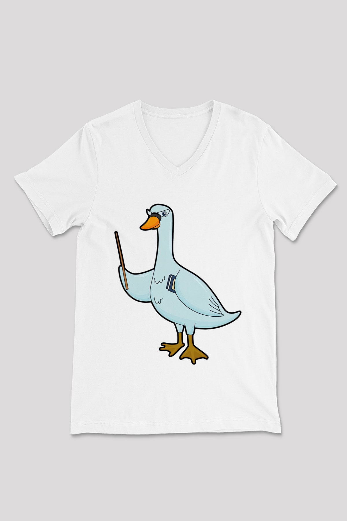 Öğretmen Beyaz Unisex V Yaka Tişört