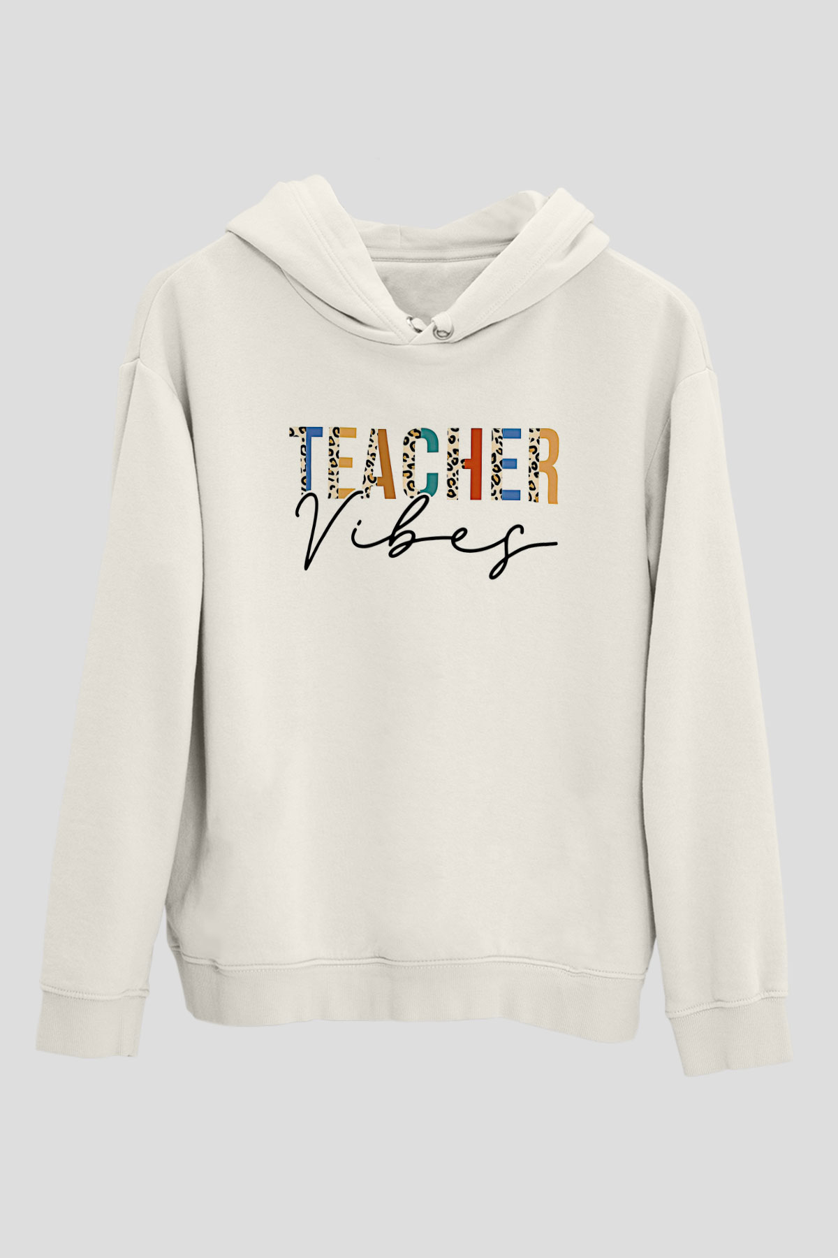 Öğretmenler Günü Baskılı Beyaz Unisex Kapüşonlu Sweatshirt