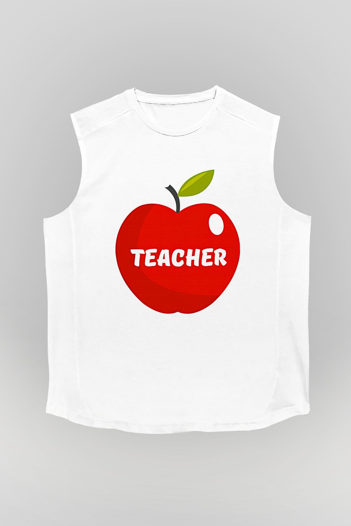 Öğretmenler Günü Baskılı Beyaz Unisex Kolsuz Tişört - Tshirt