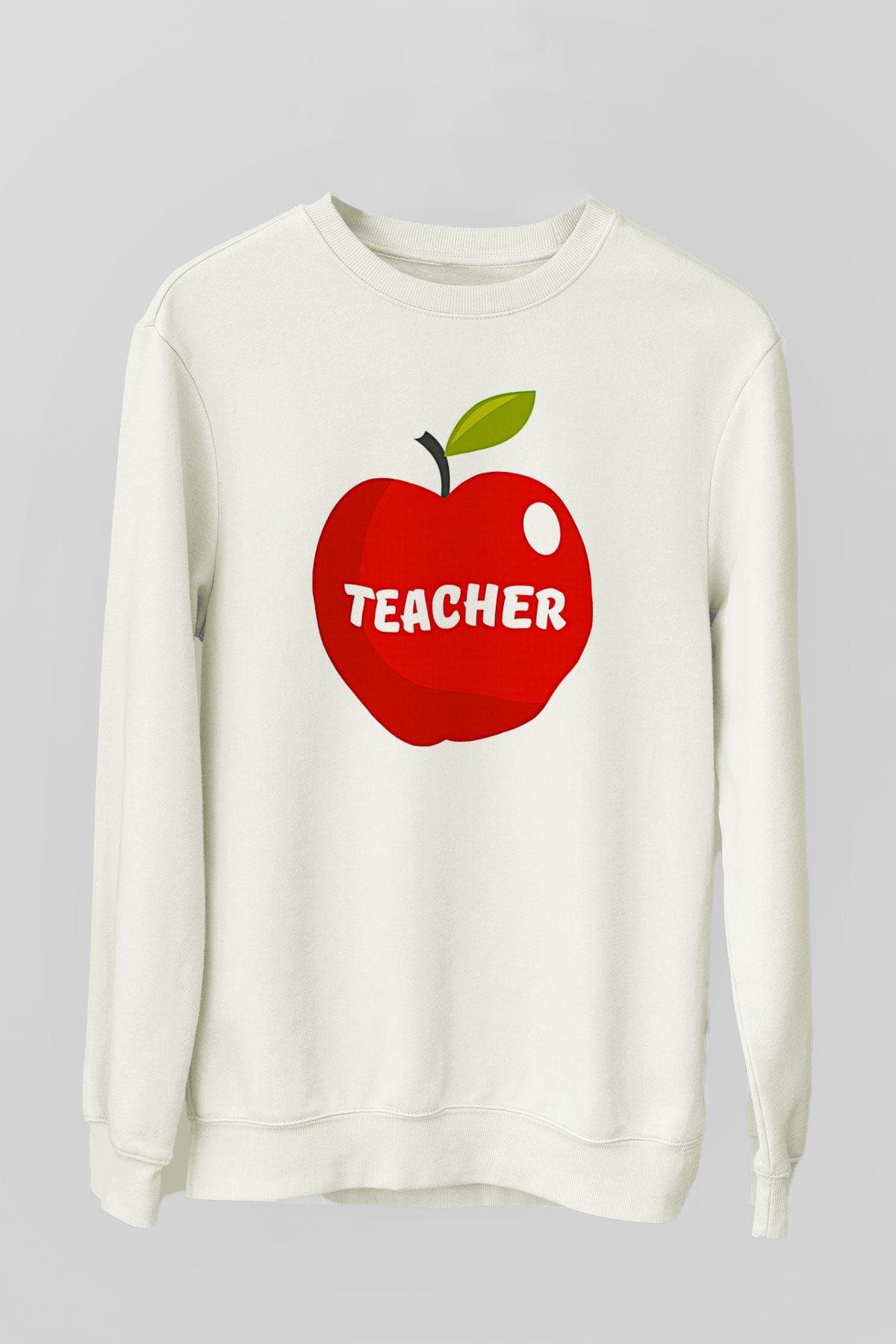 Öğretmenler Günü Baskılı Beyaz Unisex Sweatshirt