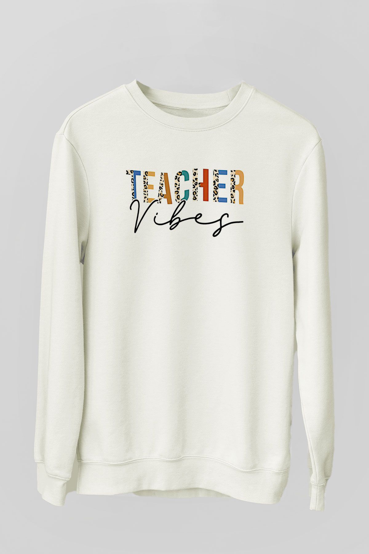 Öğretmenler Günü Baskılı Beyaz Unisex Sweatshirt