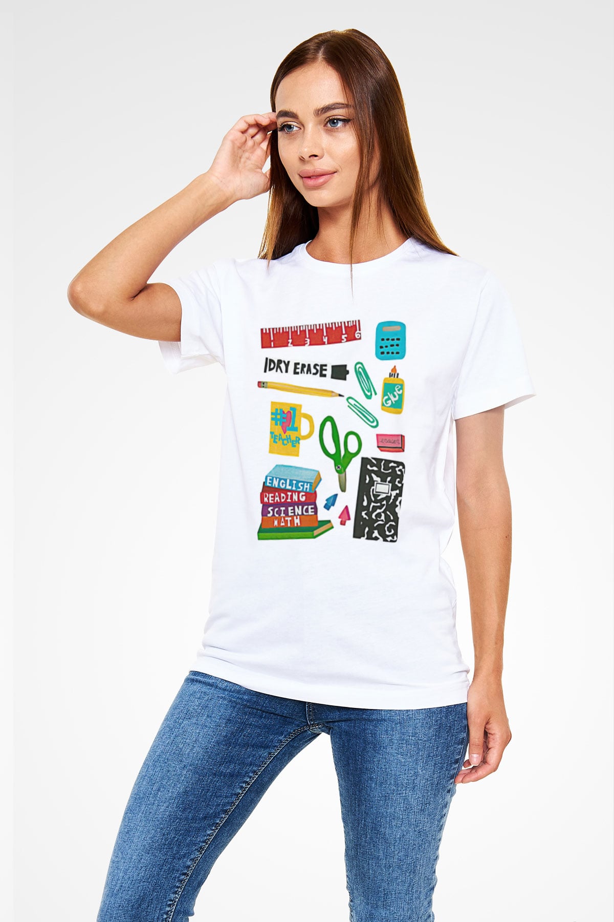 Öğretmenler Günü Baskılı Unisex Beyaz Tişört - Tshirt