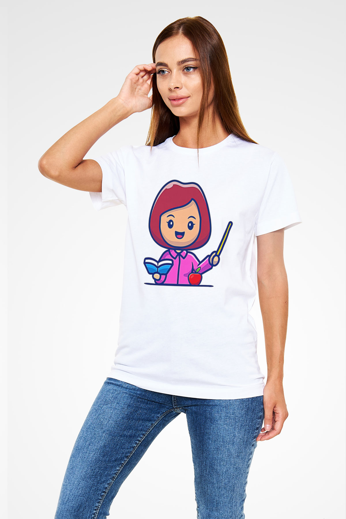 Öğretmenler Günü Baskılı Unisex Beyaz Tişört - Tshirt