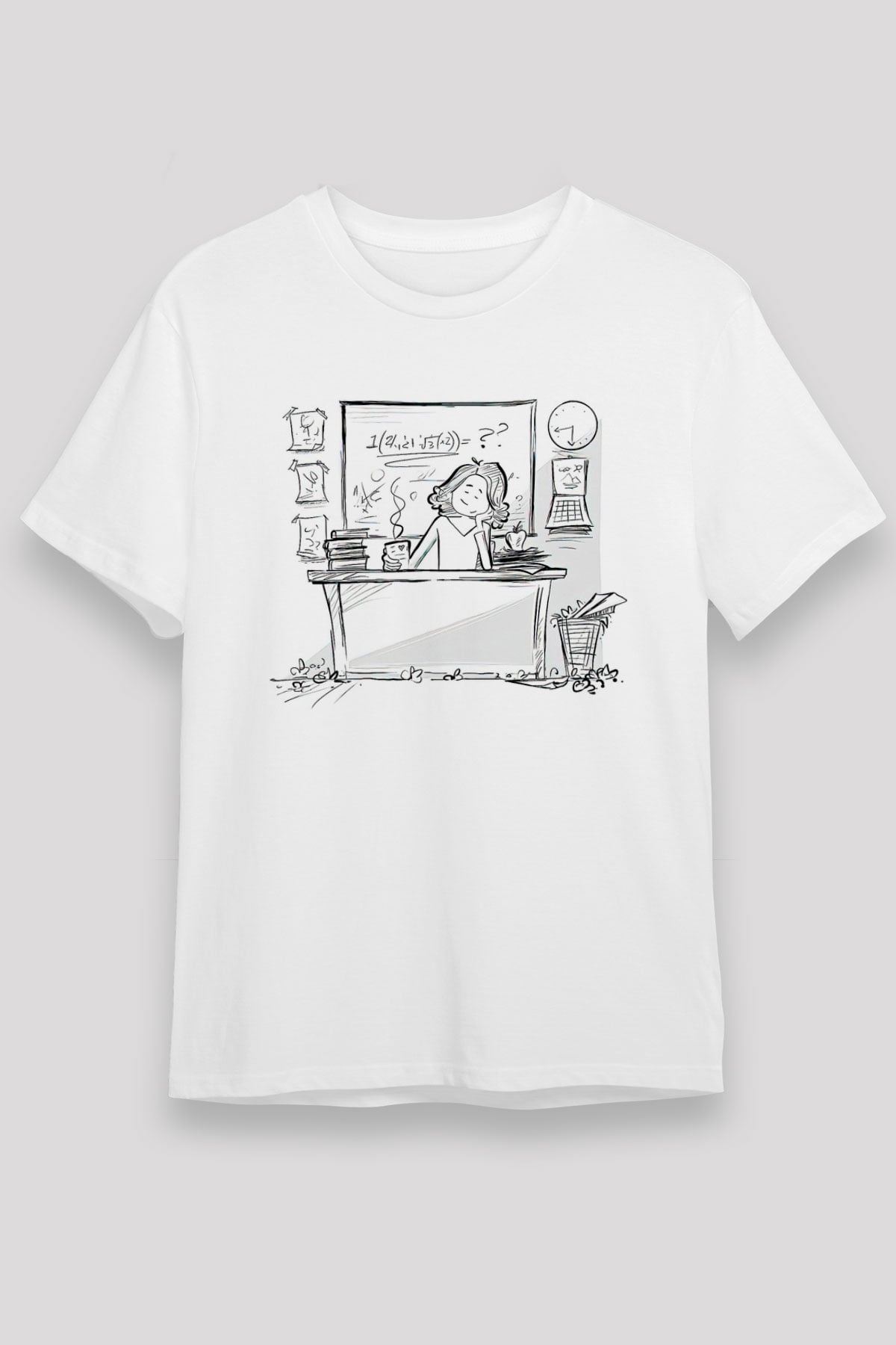 Öğretmenler Günü Baskılı Unisex Beyaz Tişört - Tshirt