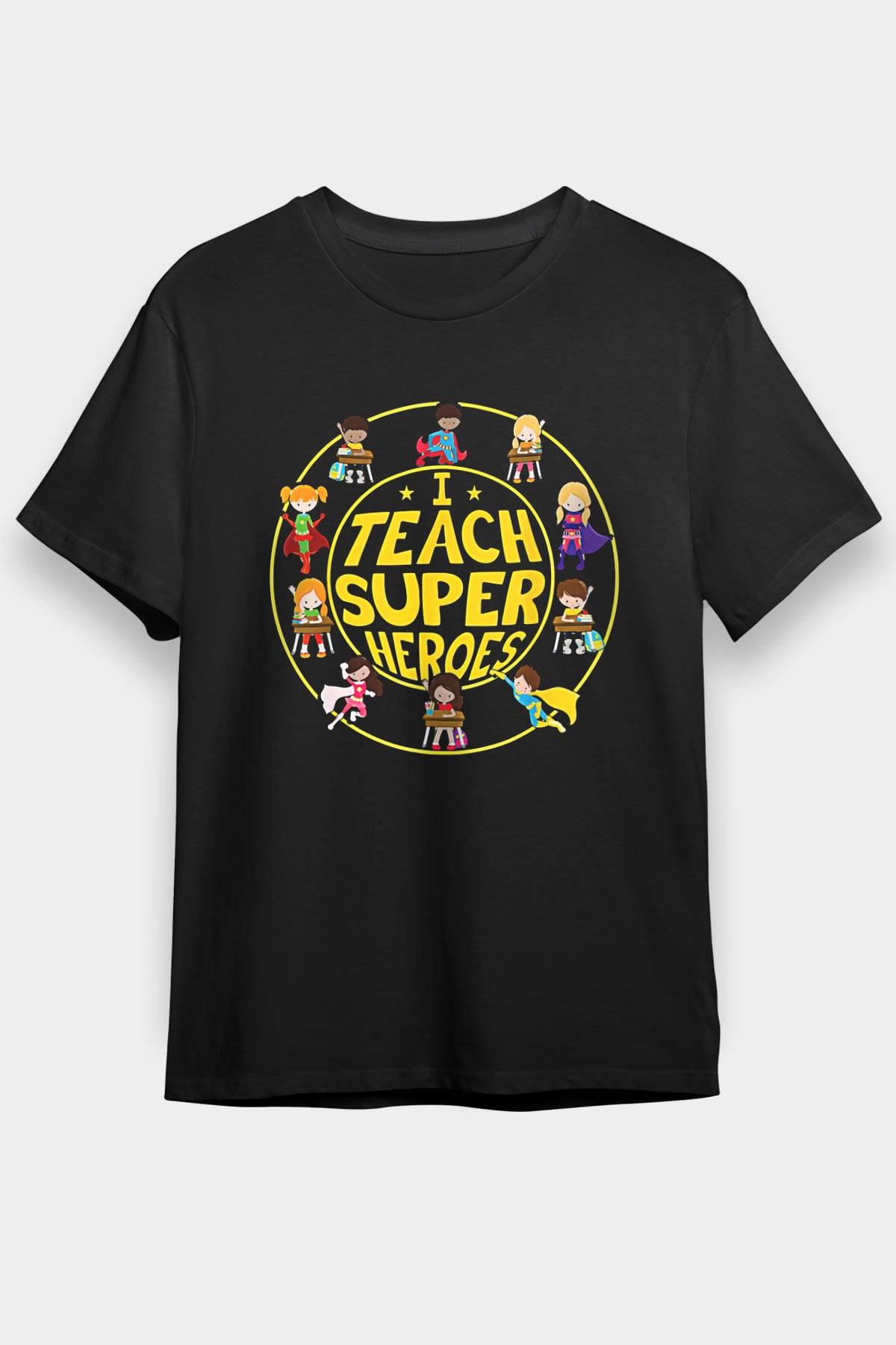 Öğretmenler Günü Baskılı Unisex Siyah Tişört - Tshirt