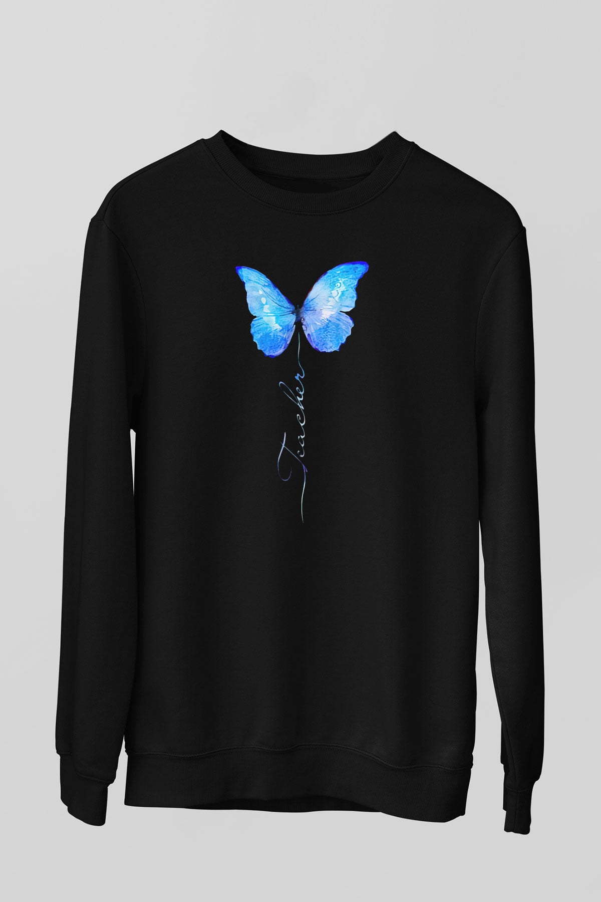 Öğretmenler Günü Baskılı Unisex Siyah Sweatshirt