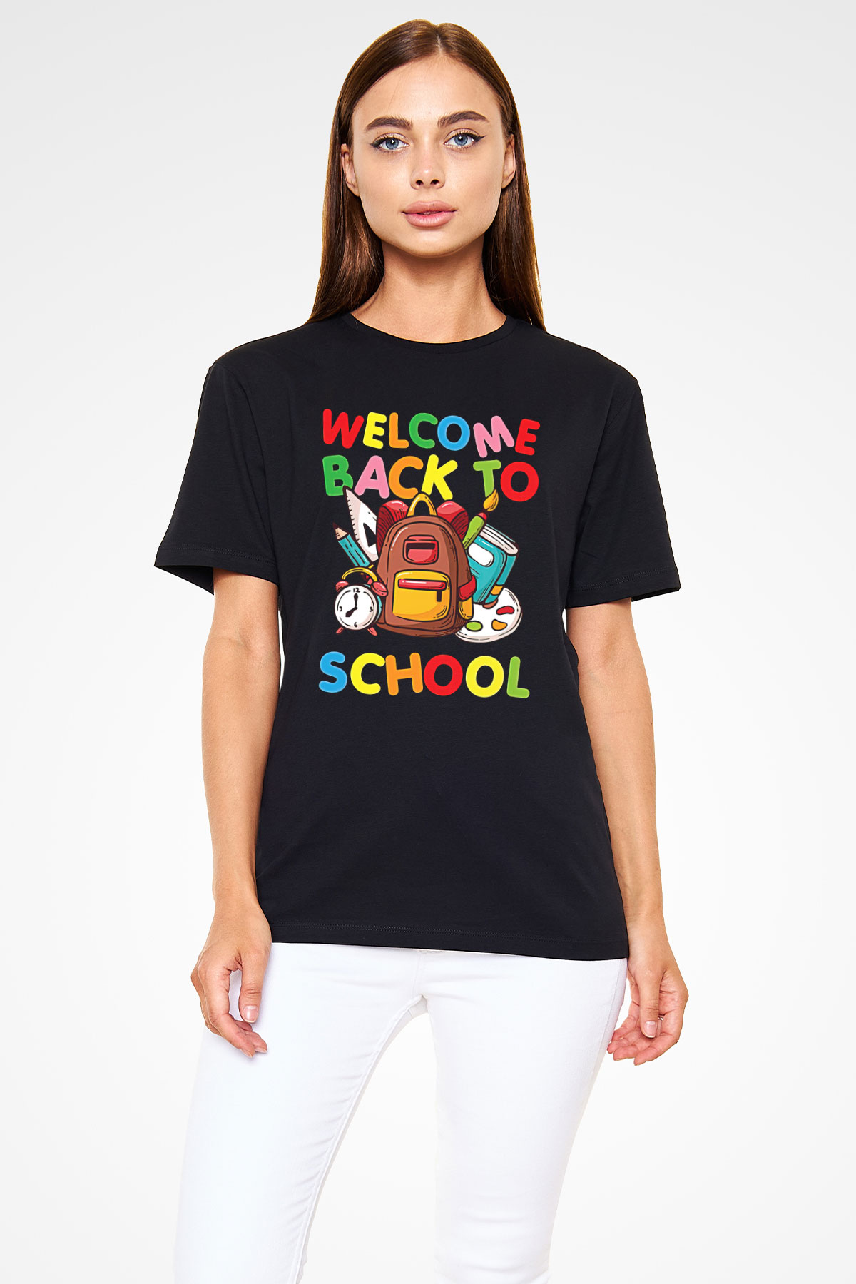Öğretmenler Günü Baskılı Unisex Siyah Tişört - Tshirt