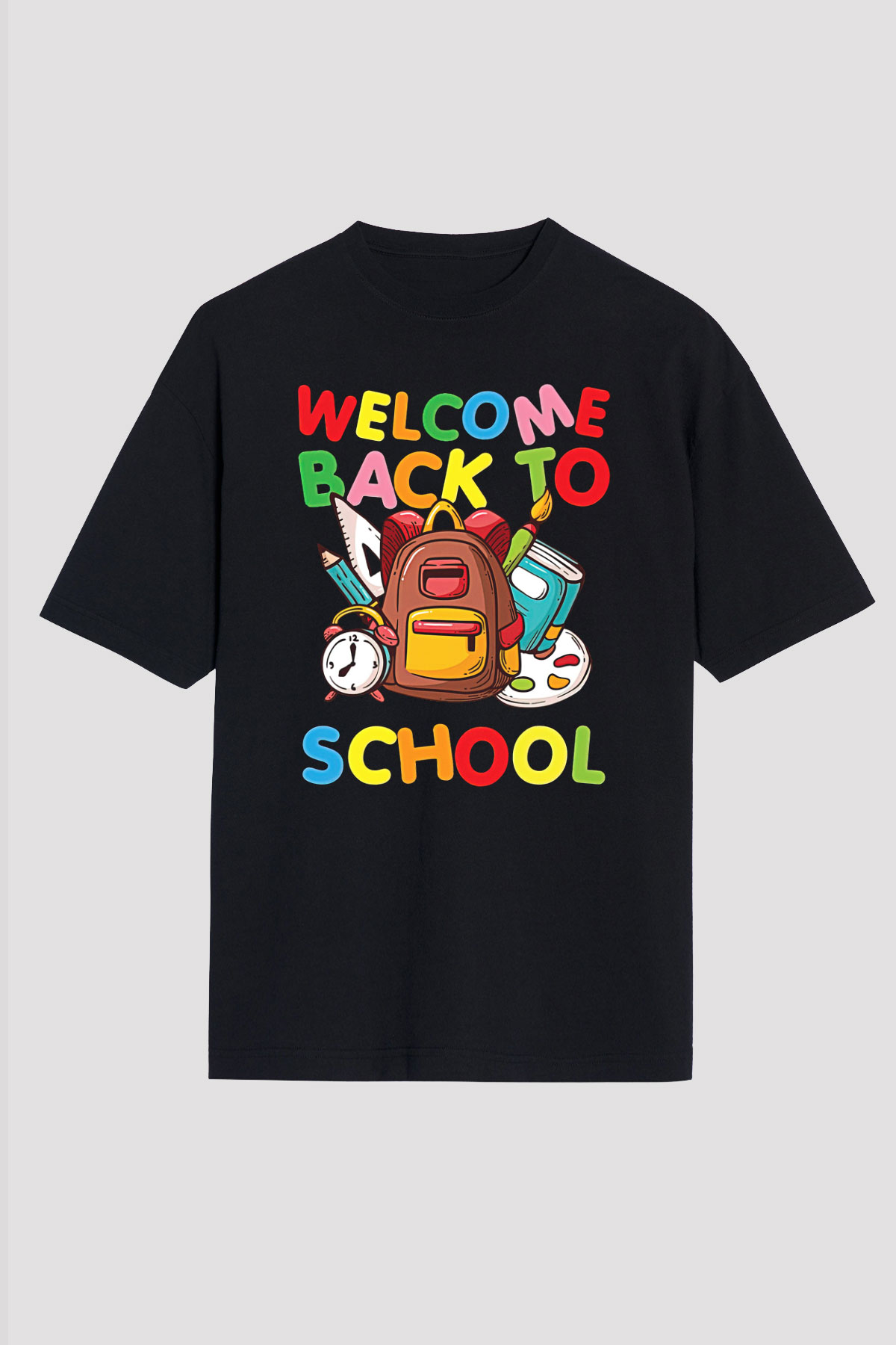Öğretmenler Günü Baskılı Unisex Siyah Oversize Tişört - Tshirt