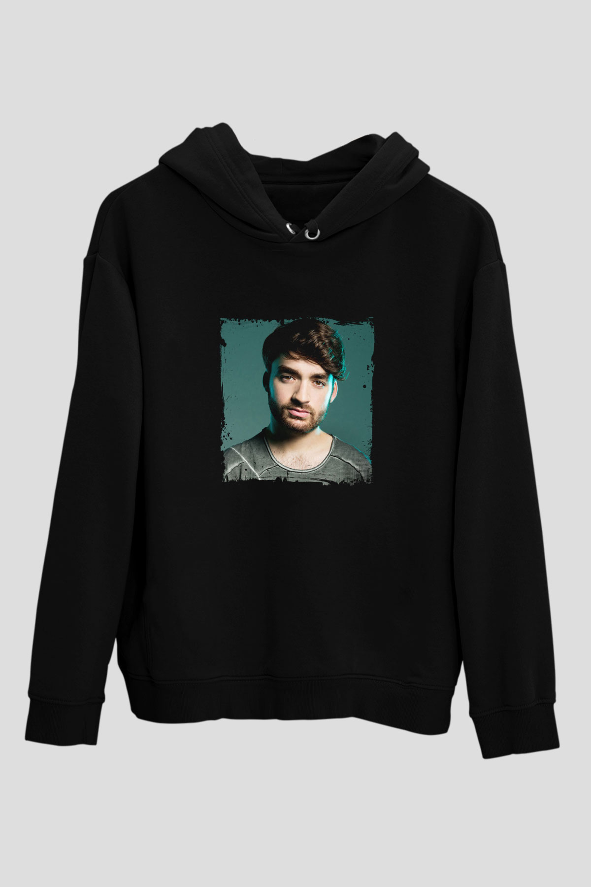 Oliver Heldens Baskılı Unisex Siyah Hoodie