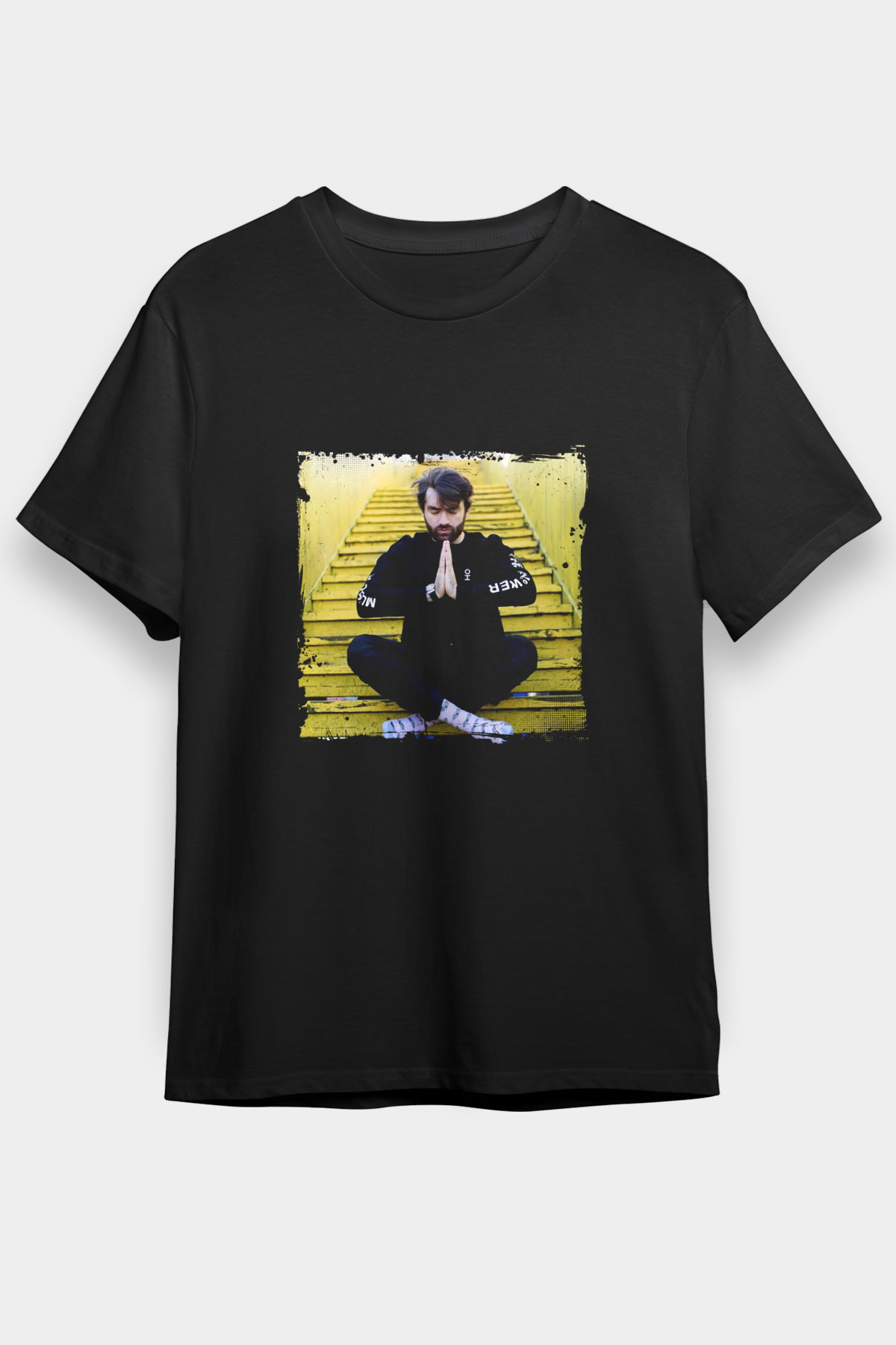 Oliver Heldens Baskılı Unisex Siyah Tişört
