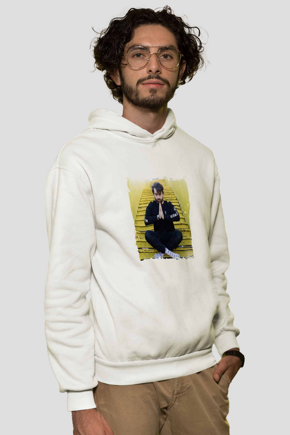 Oliver HeldensBaskılı Beyaz Hoodie