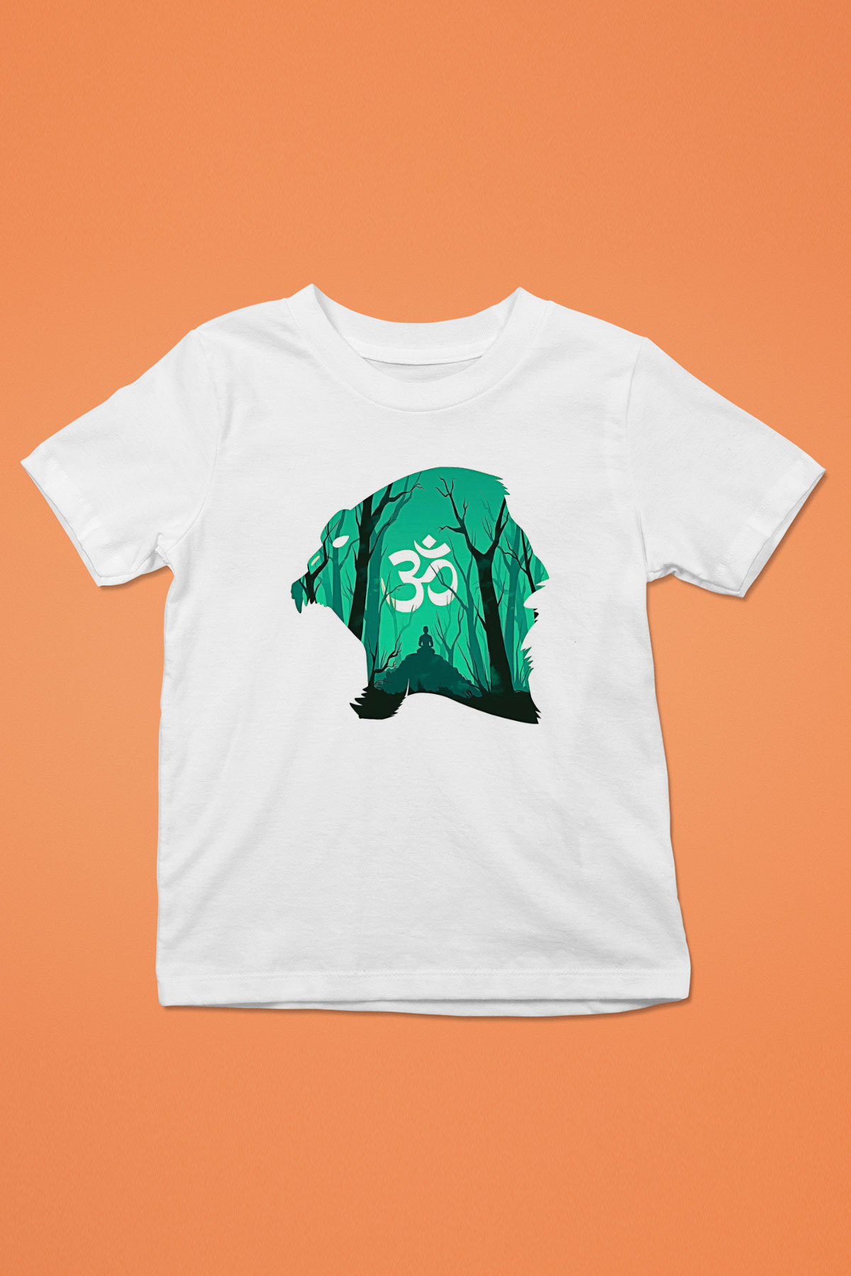 Om Baskılı Beyaz Unisex Beyaz Çocuk Tişört - Tshirt