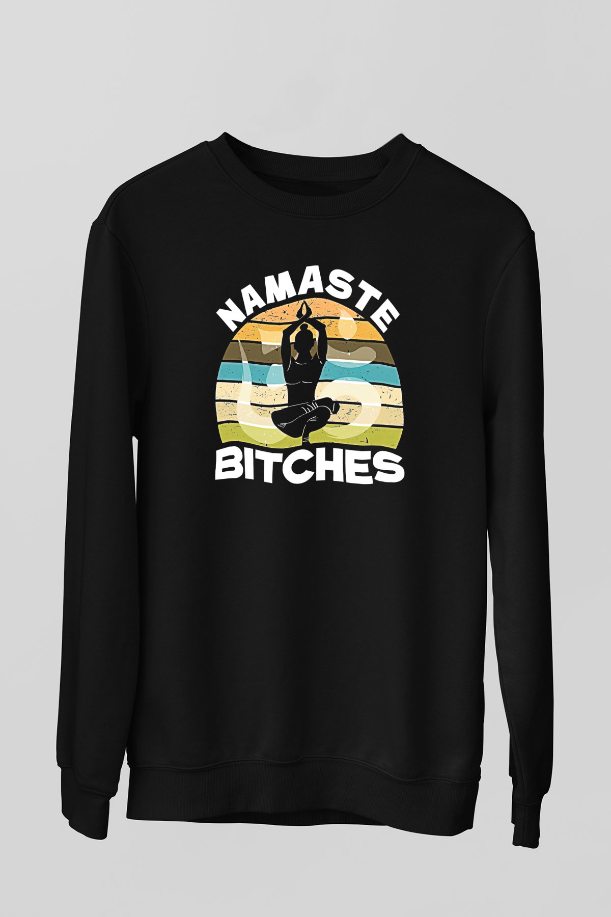 Om Baskılı Unisex Siyah Sweatshirt