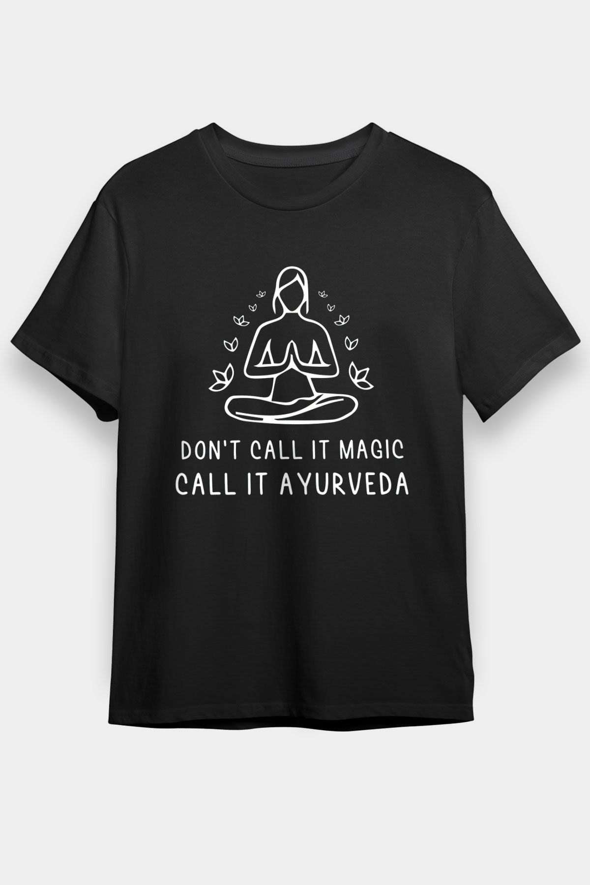 Om Baskılı Unisex Siyah Tişört - Tshirt