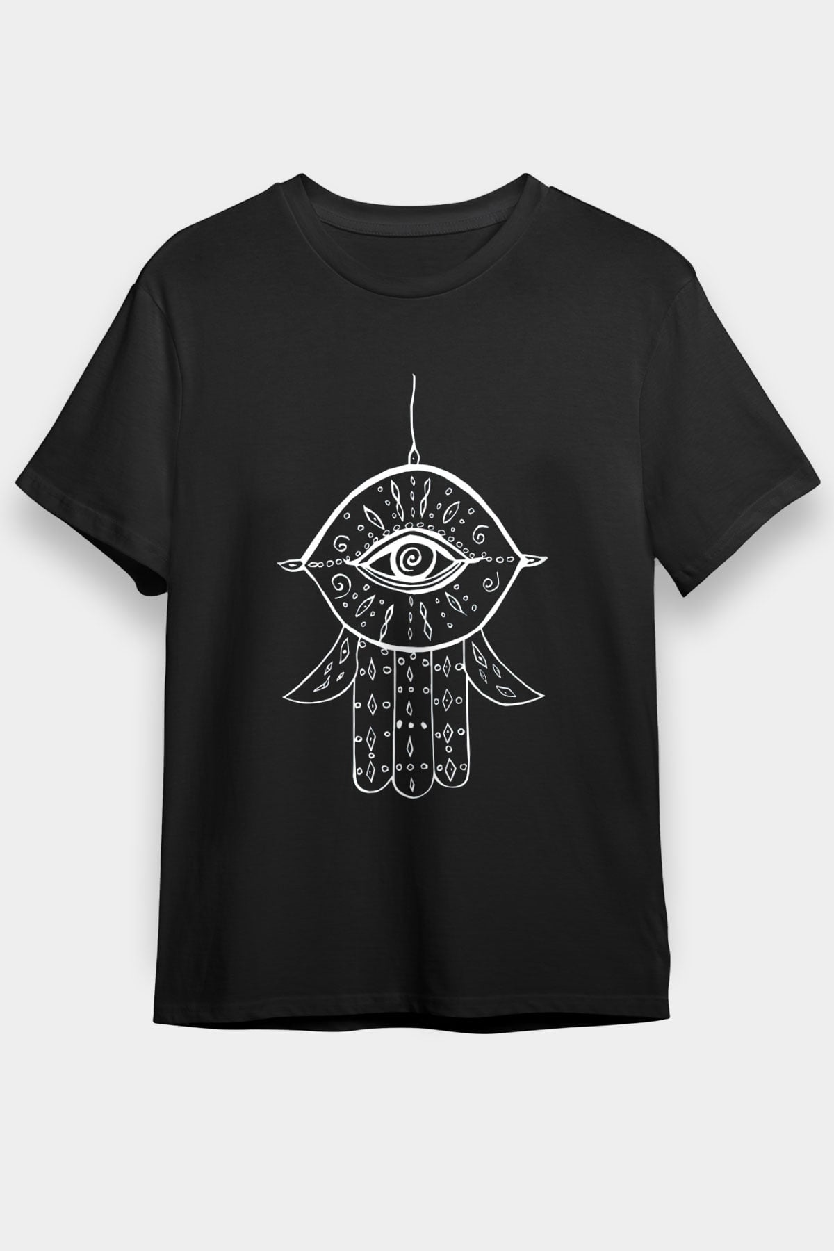 Om Baskılı Unisex Siyah Tişört - Tshirt
