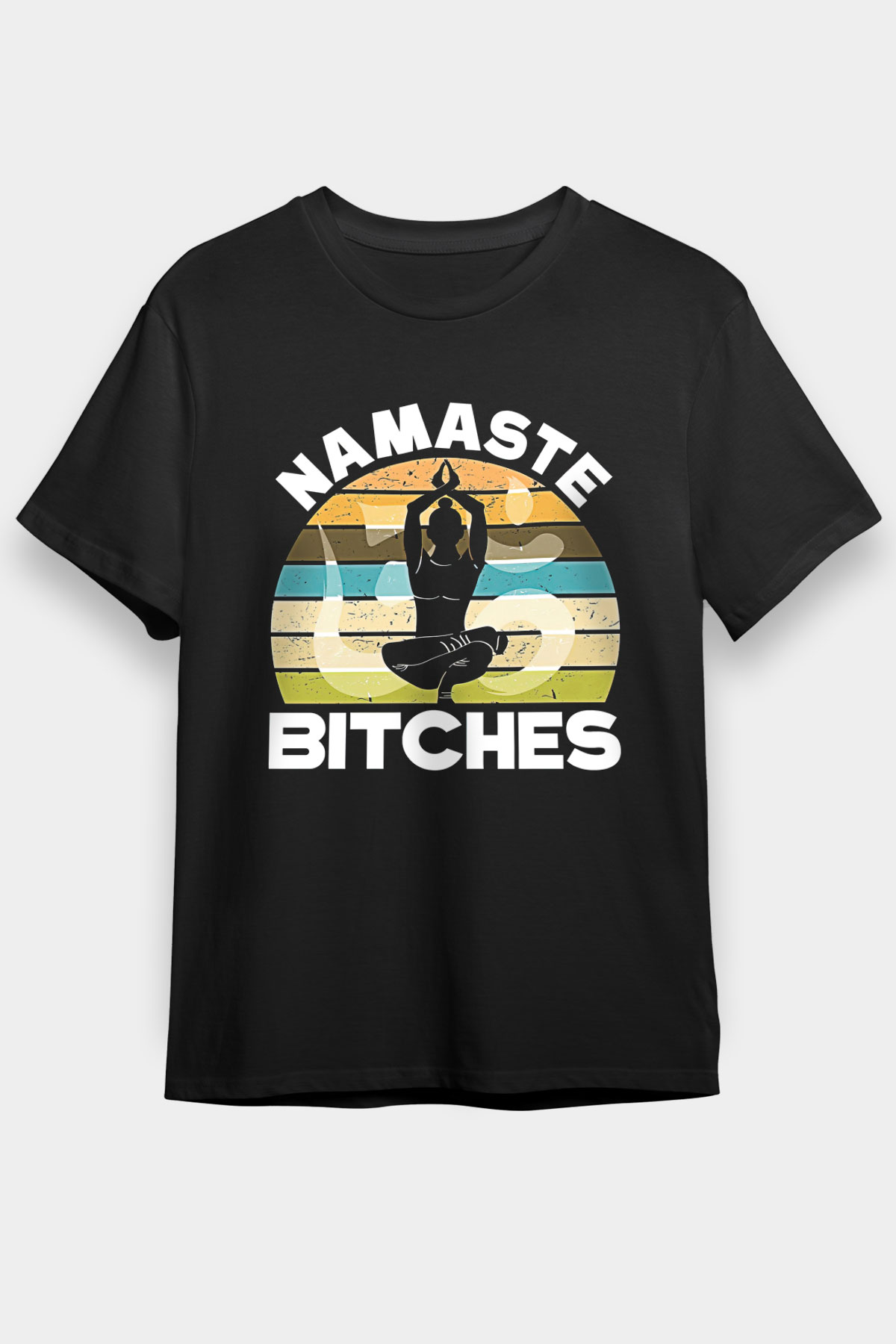 Om Baskılı Unisex Siyah Tişört - Tshirt