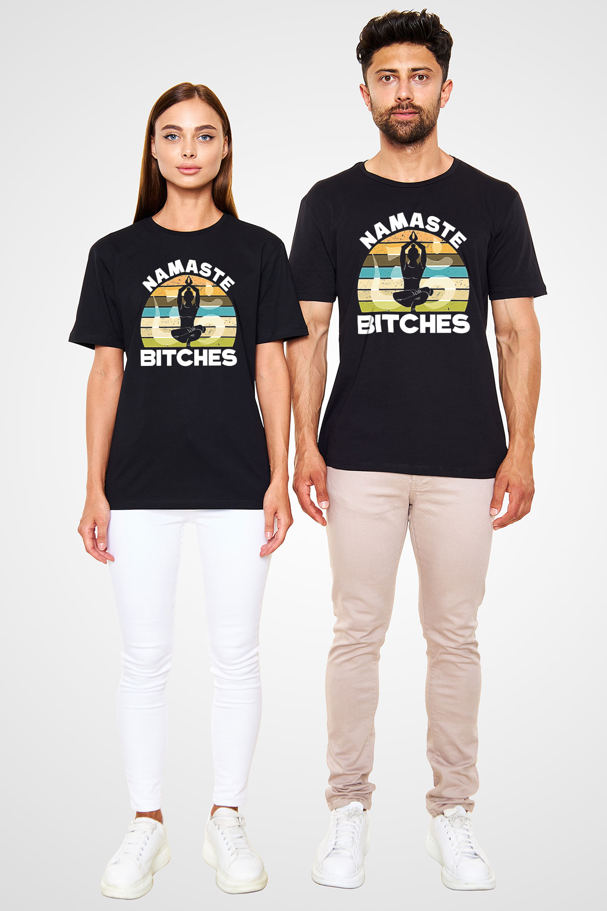 Om Baskılı Unisex Siyah Tişört - Tshirt