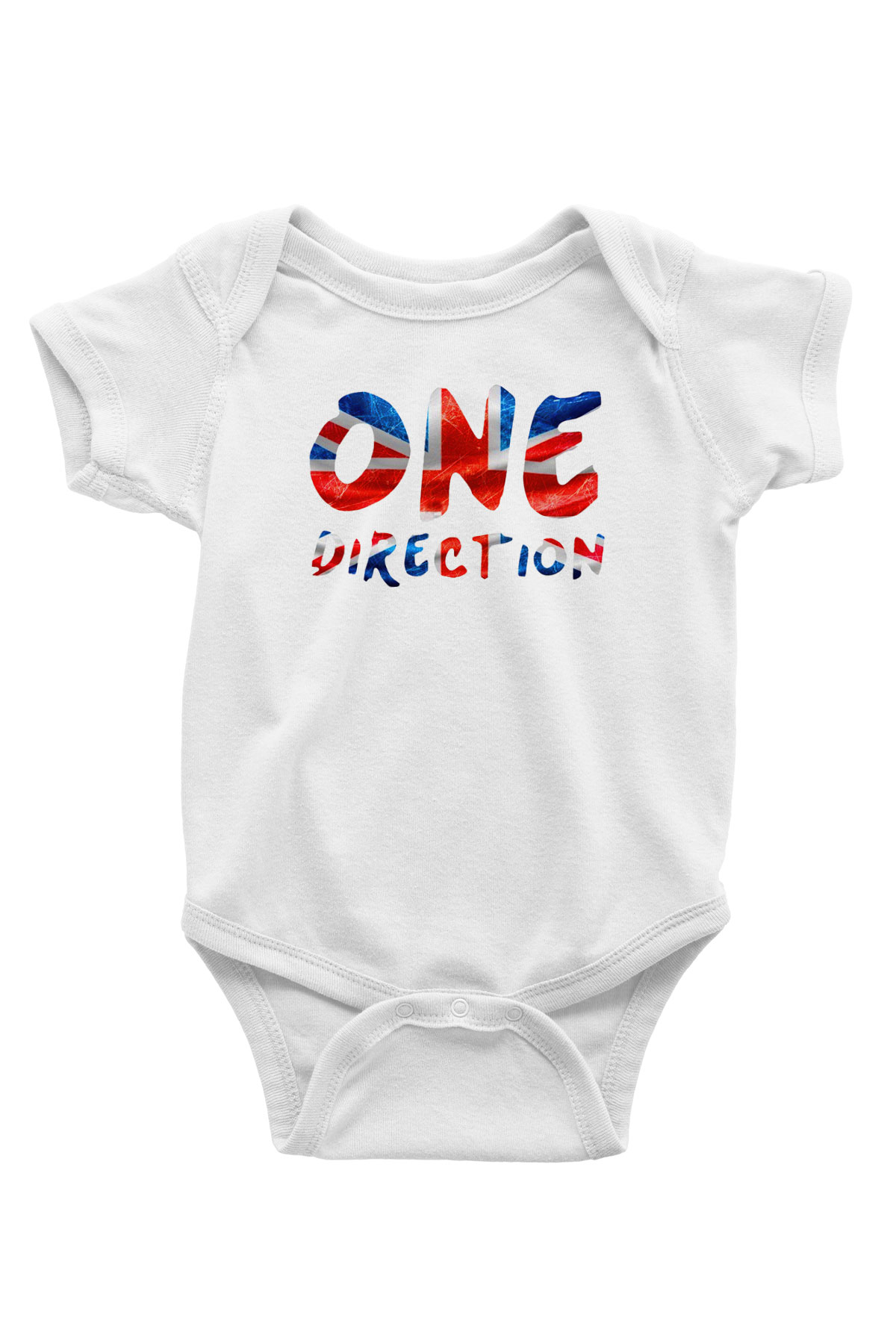 One Direction Baskılı Beyaz Unisex Bebek Body - Zıbın