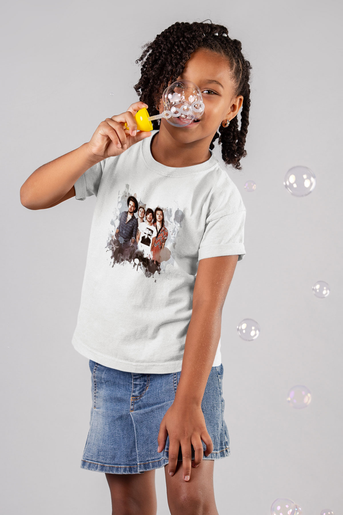 One Direction Baskılı Beyaz Unisex Çocuk Tişört