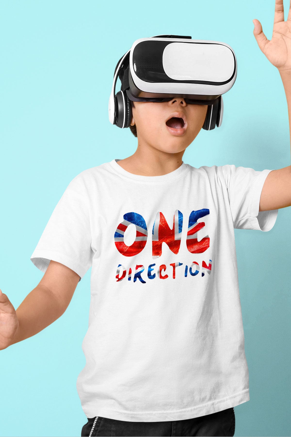 One Direction Baskılı Beyaz Unisex Çocuk Tişört