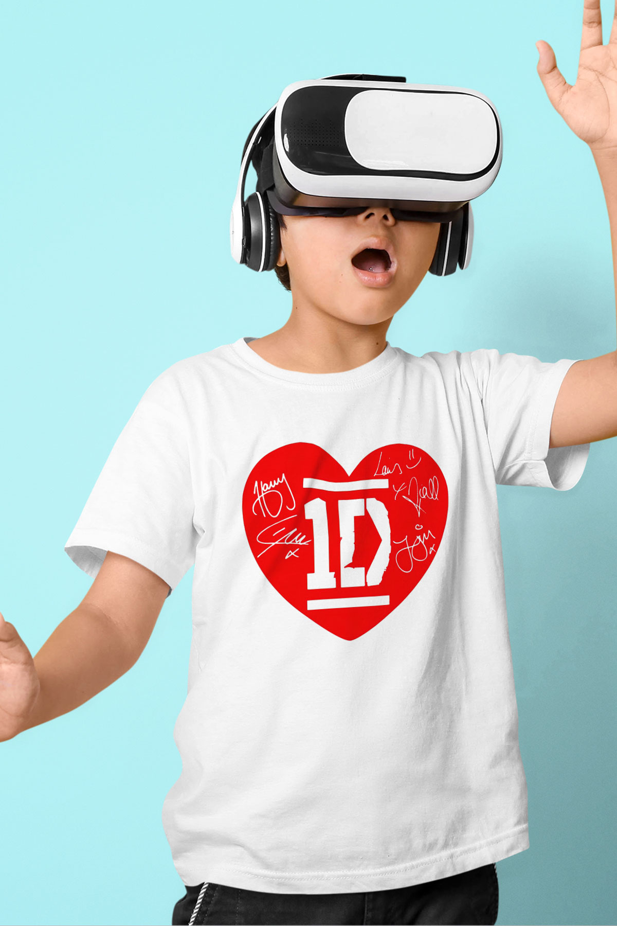 One Direction Baskılı Beyaz Unisex Çocuk Tişört