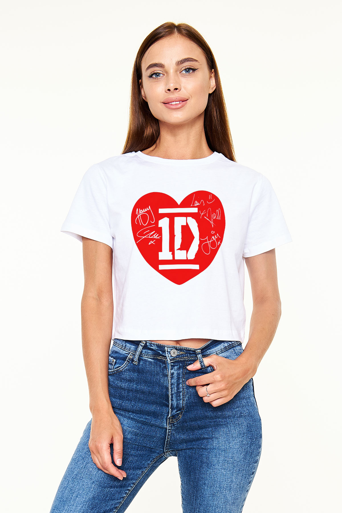 One Direction Beyaz Croptop Tişört