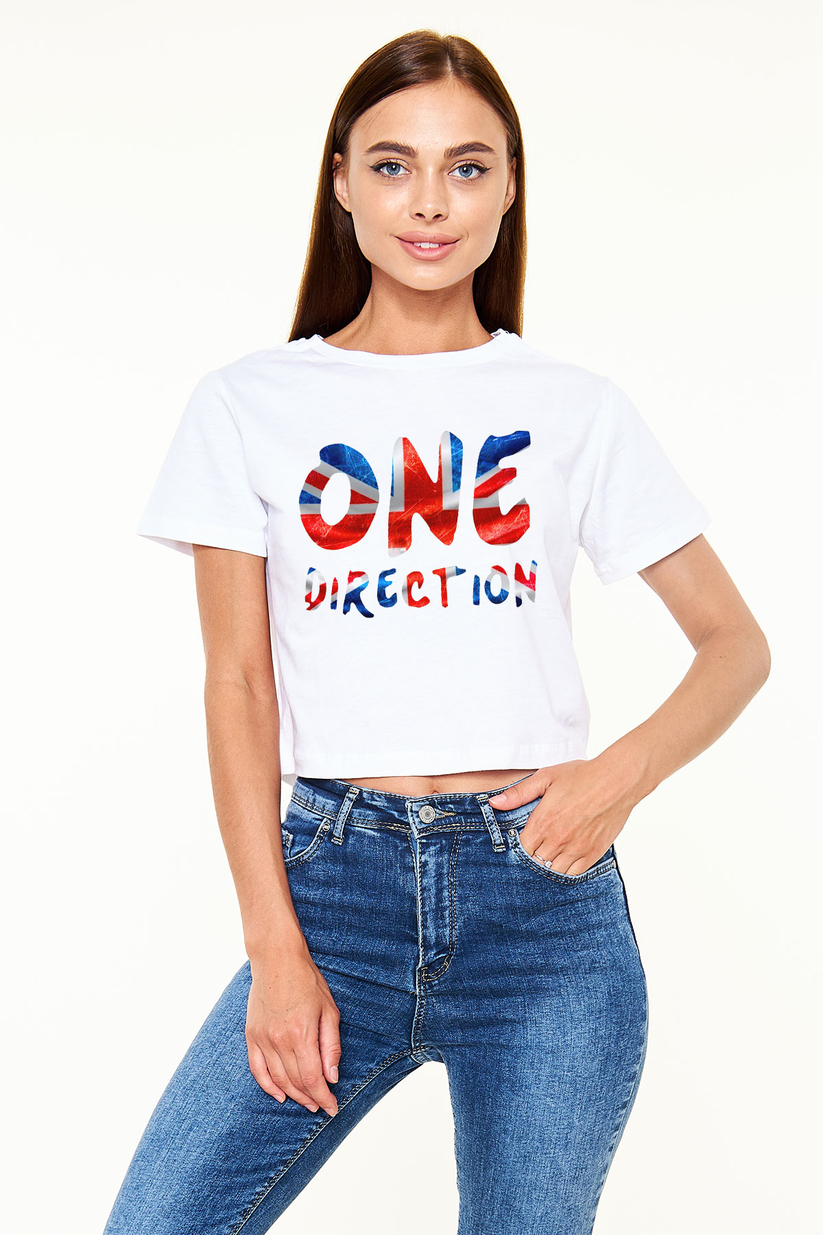 One Direction Beyaz Croptop Tişört