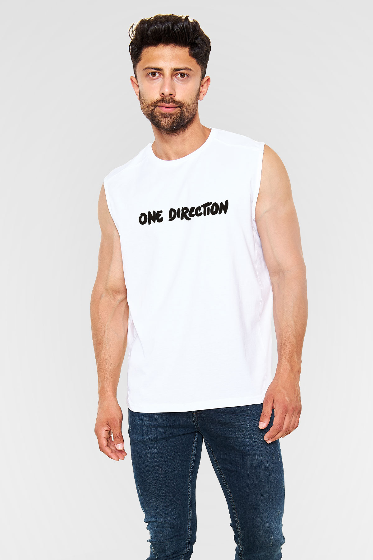 One Direction Beyaz Unisex Kolsuz Tişört