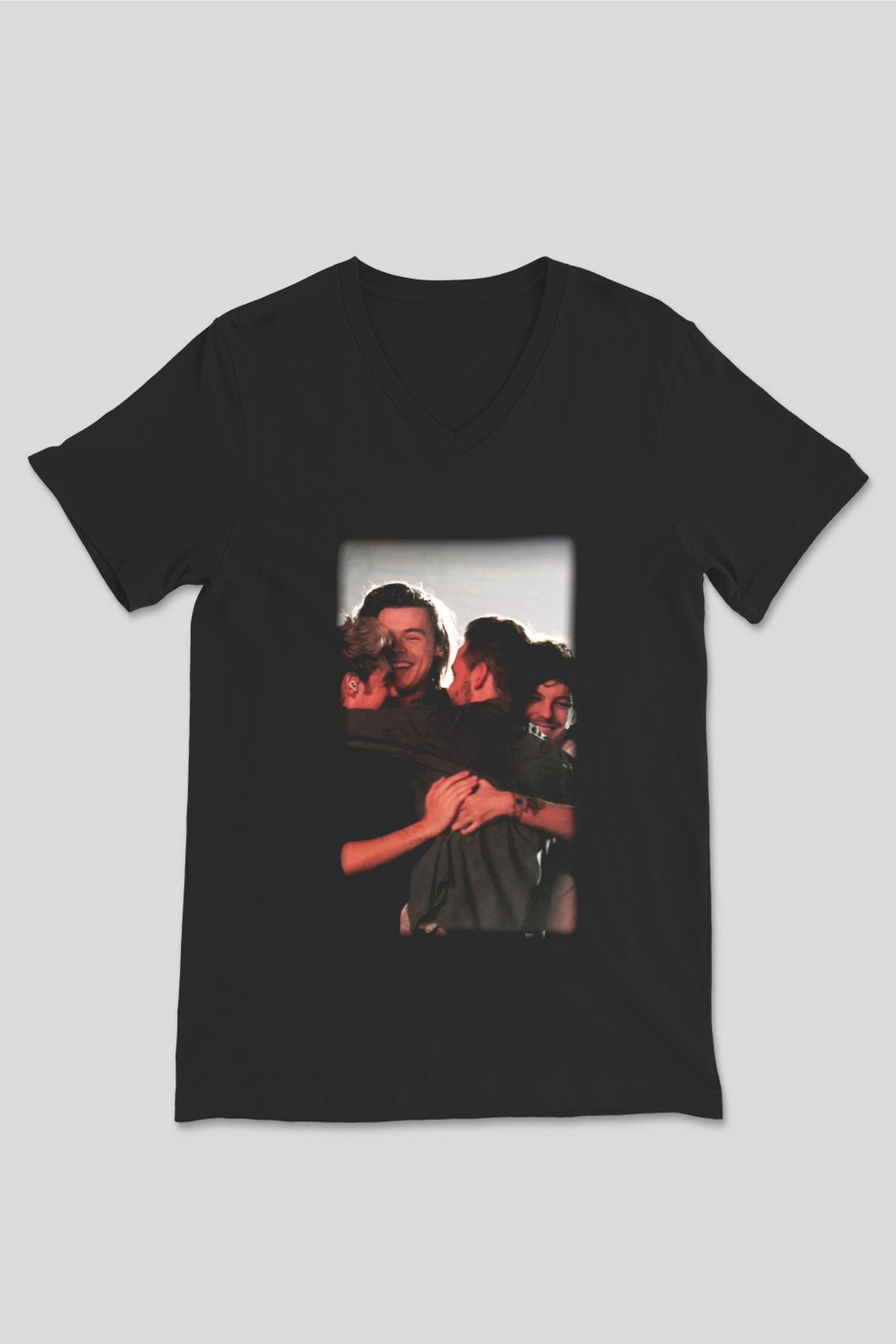 One Direction Siyah Unisex V Yaka Tişört T-Shirt