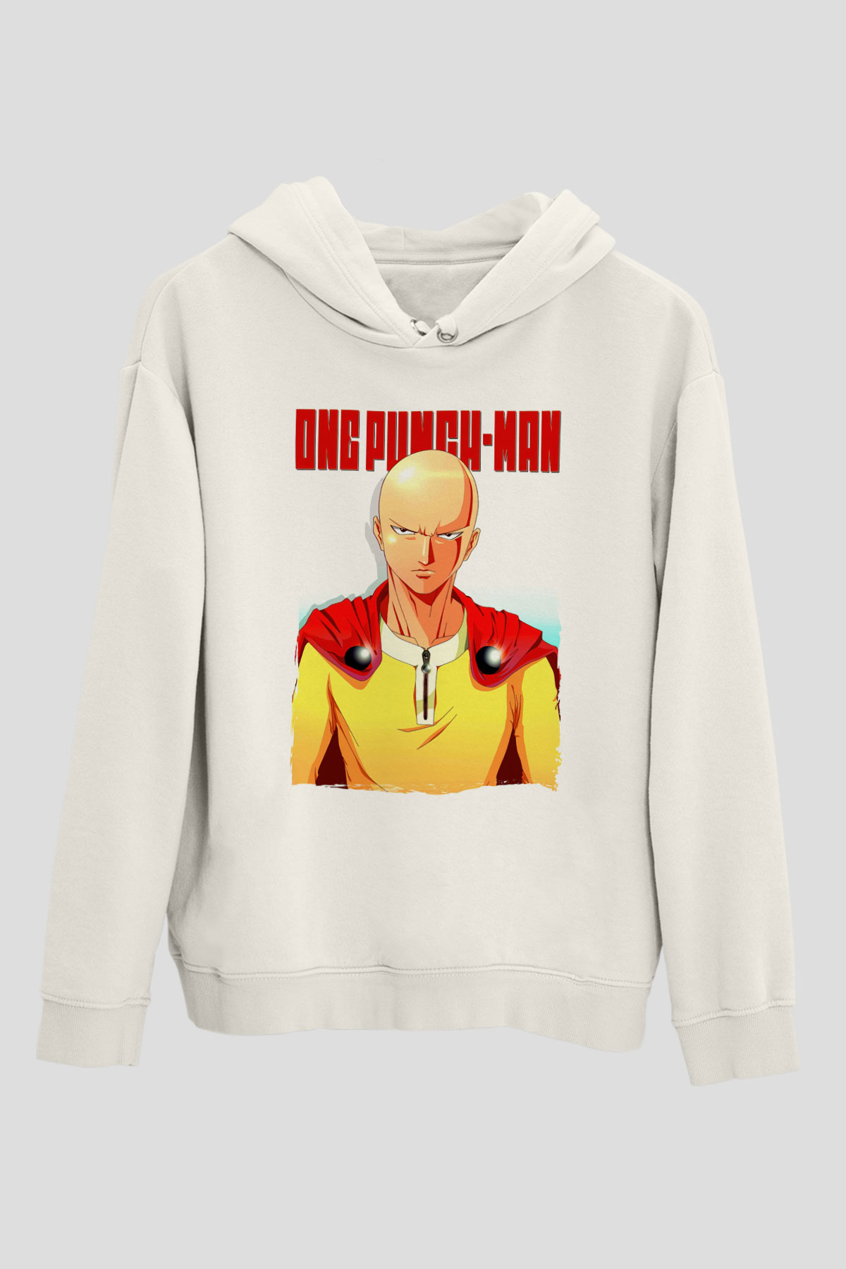 One Punch Man Beyaz Unisex Hoodie