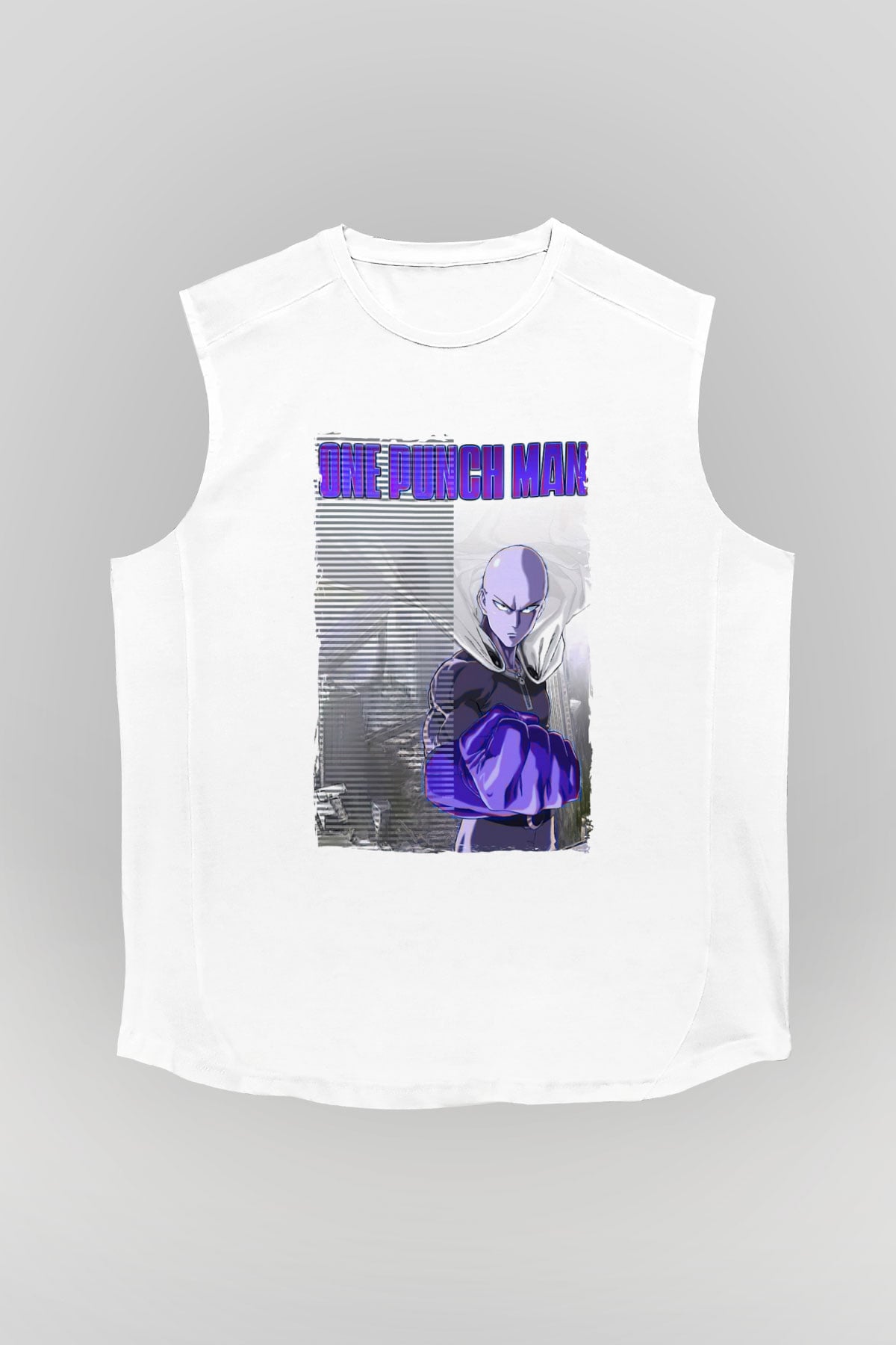 One Punch Man Beyaz Unisex Kolsuz Tişört