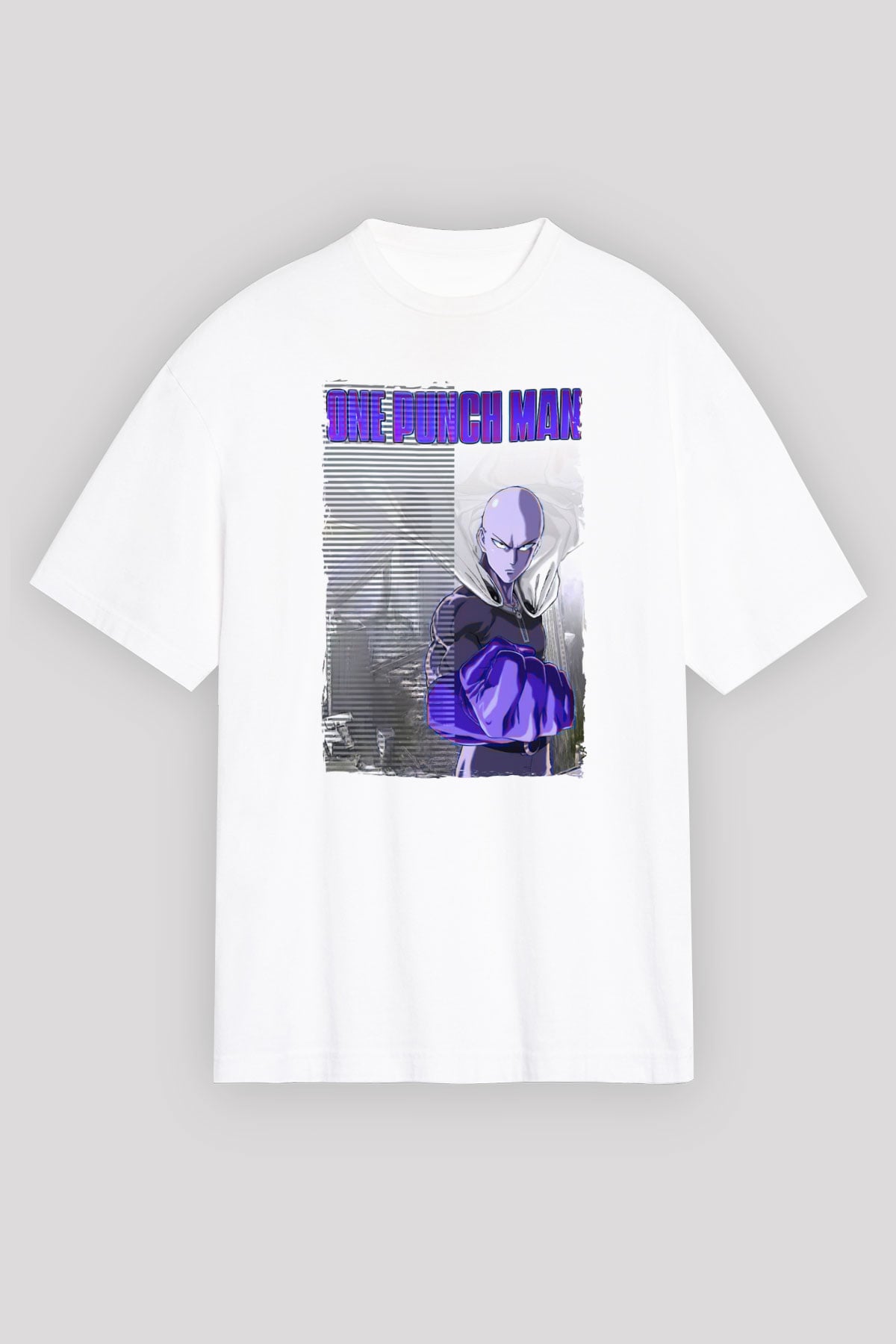 One Punch Man Beyaz Oversize Tişört Oversize T-shirt