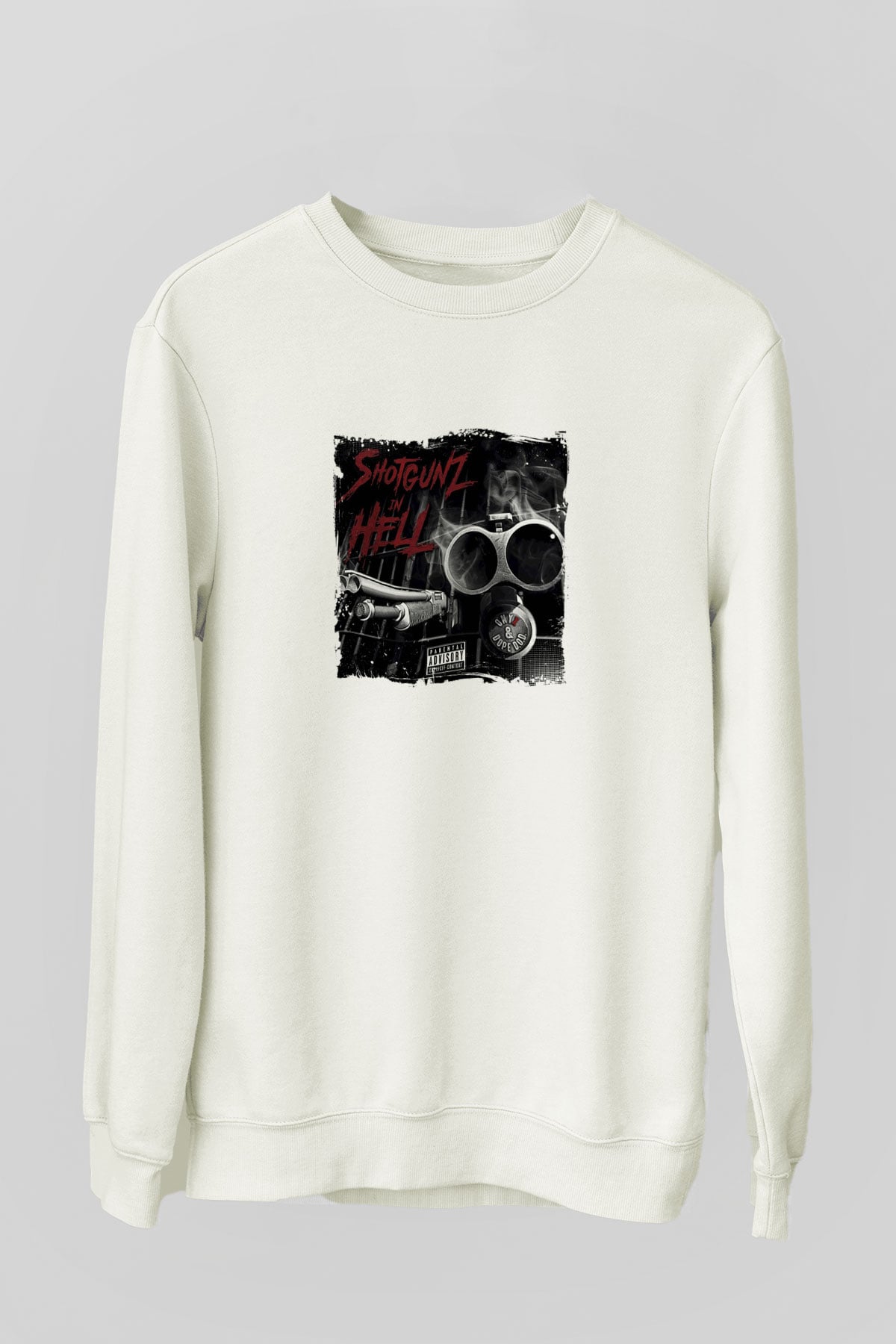 Onyx Baskılı Unisex Beyaz Sweatshirt