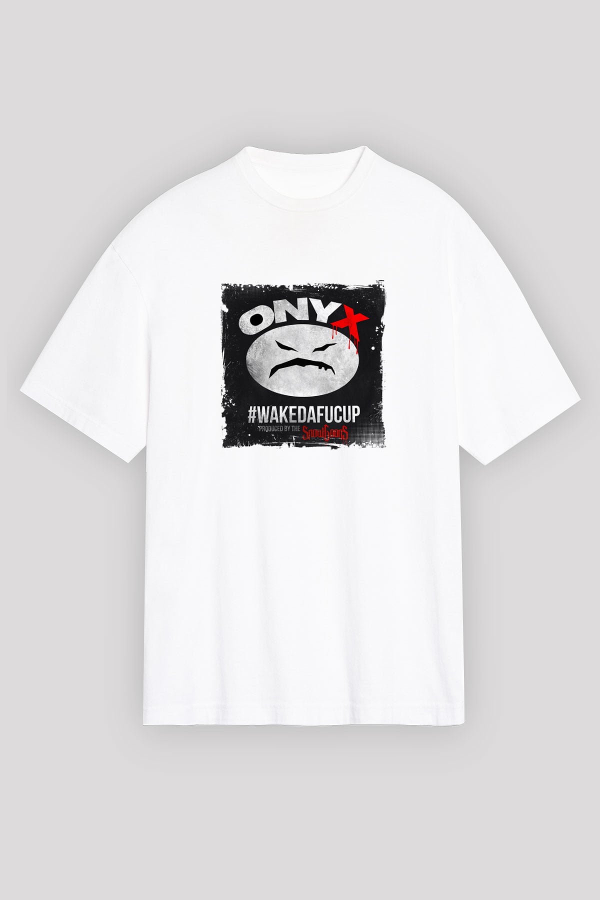 Onyx Baskılı Oversize Beyaz Tişört