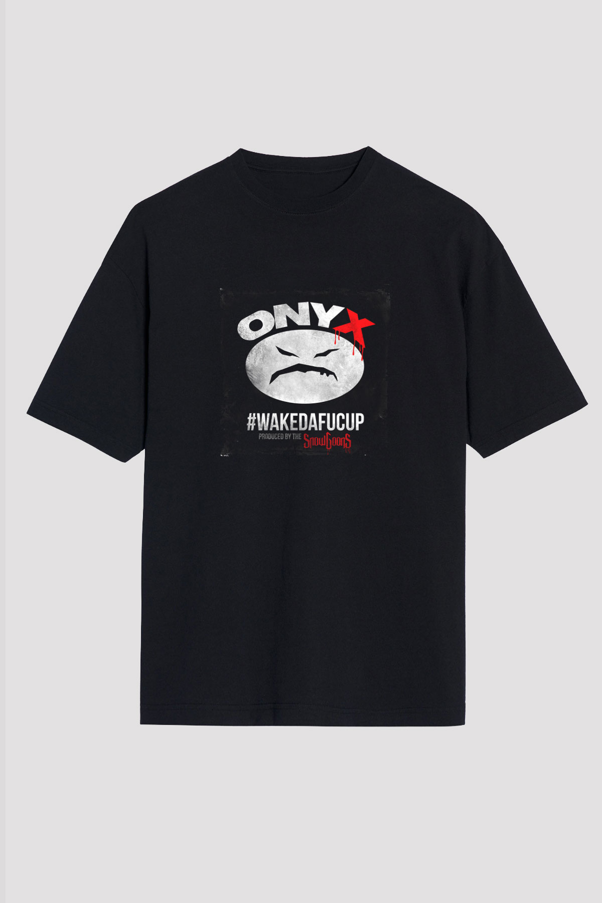 Onyx Baskılı Unisex Oversize Siyah Tişört