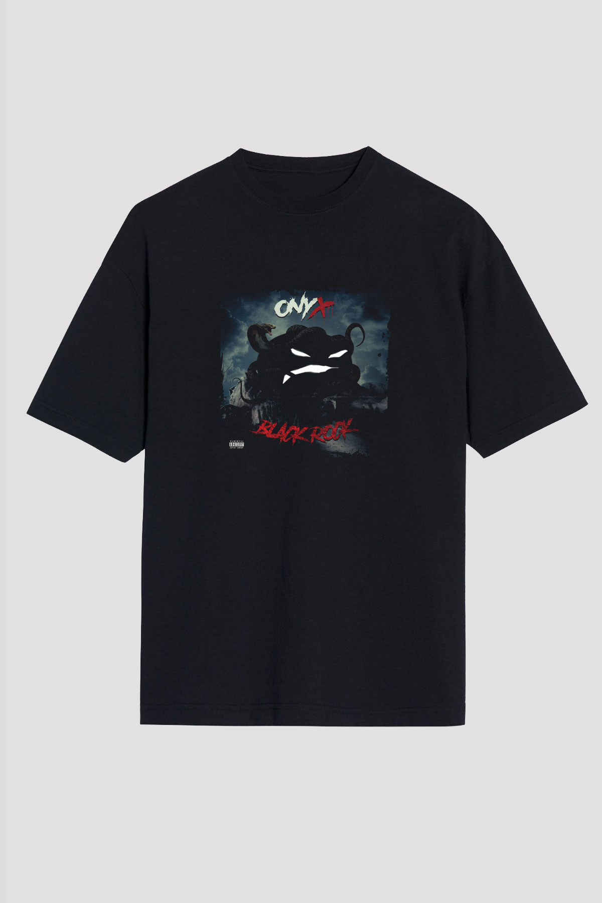 Onyx Baskılı Unisex Oversize Siyah Tişört